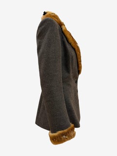 John Galliano F/W 2001 Wool Blazer with Embellished Fur Collar & Cuffs