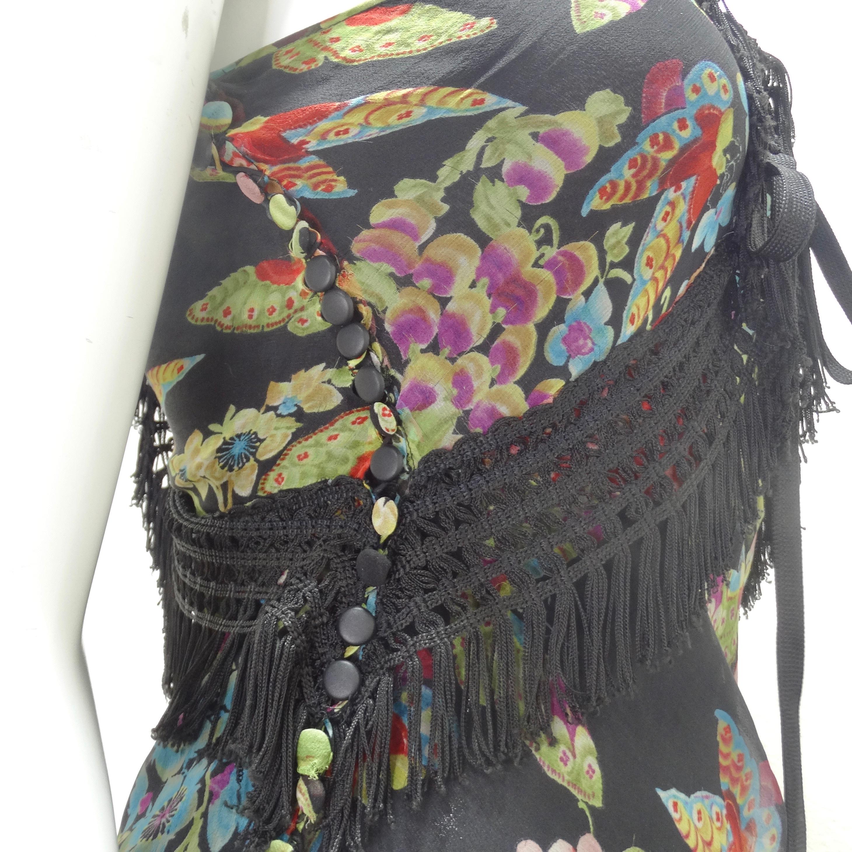 John Galliano F/W 2002 Esquimeau Printed Silk Bias Cut Dress For Sale 6
