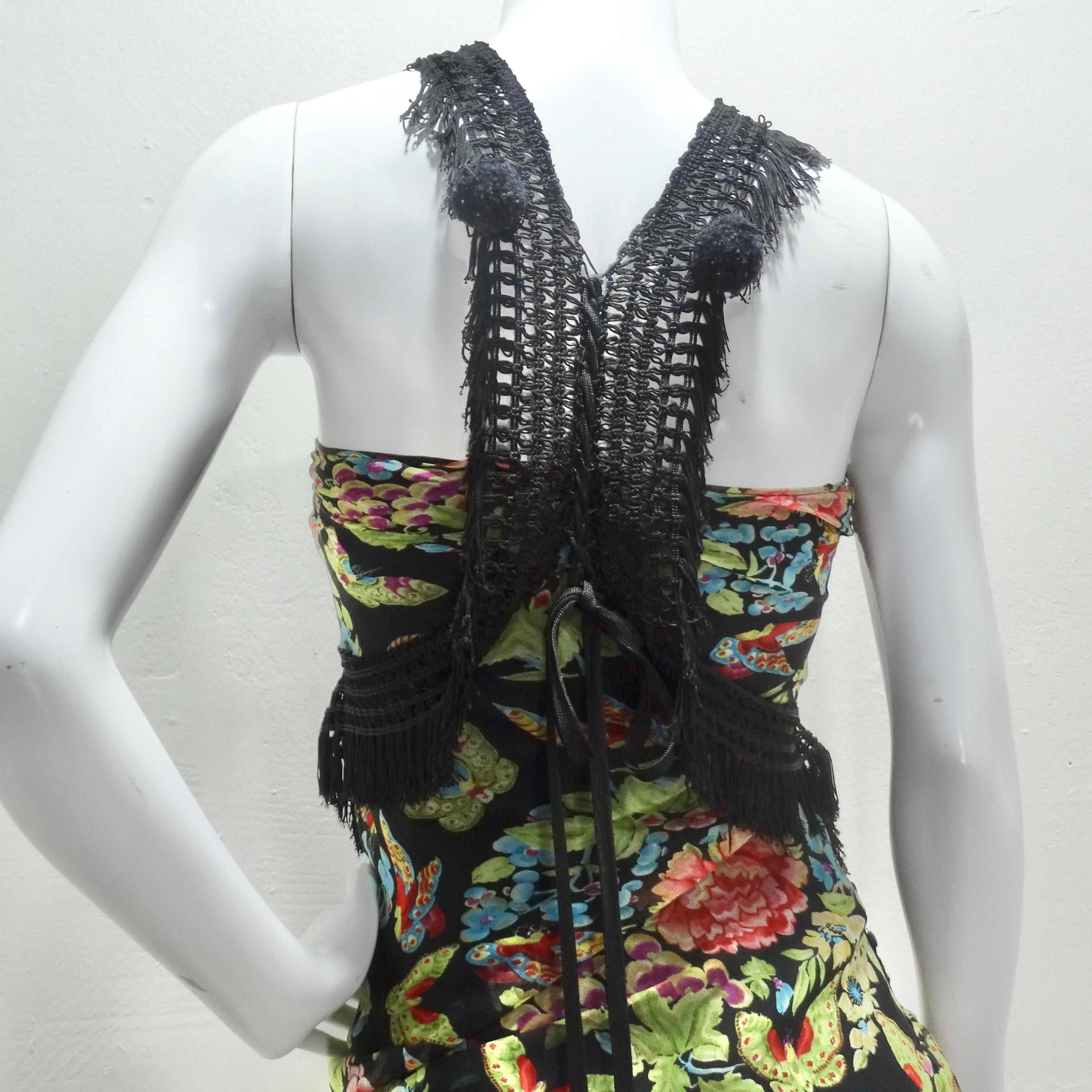 John Galliano F/W 2002 Esquimeau Printed Silk Bias Cut Dress For Sale 8