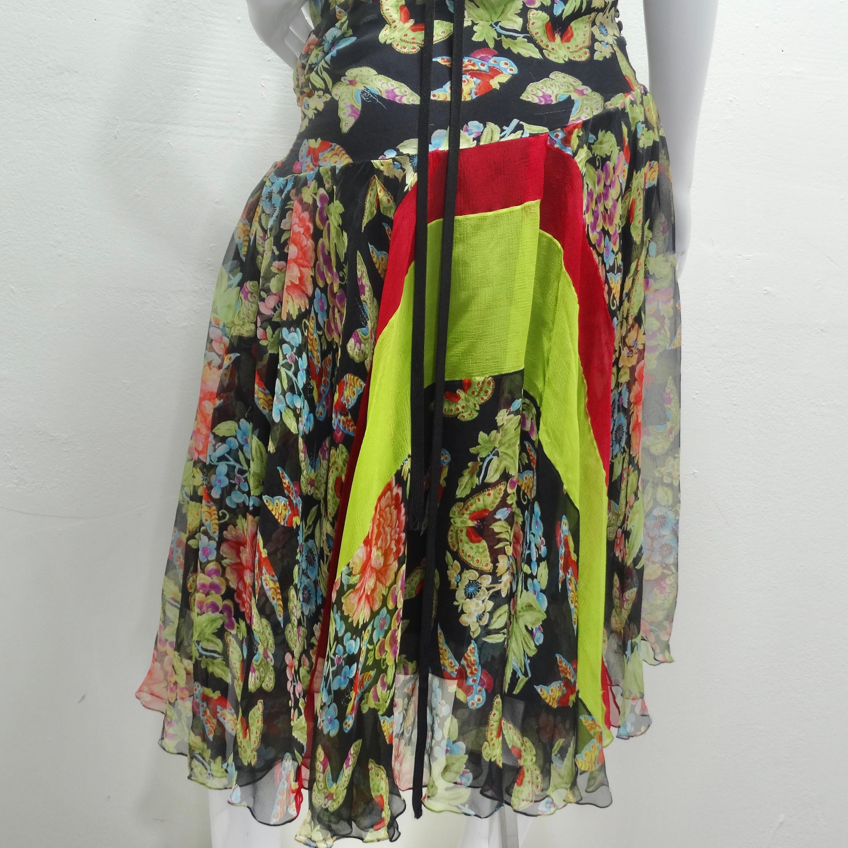 John Galliano F/W 2002 Esquimeau Printed Silk Bias Cut Dress For Sale 9