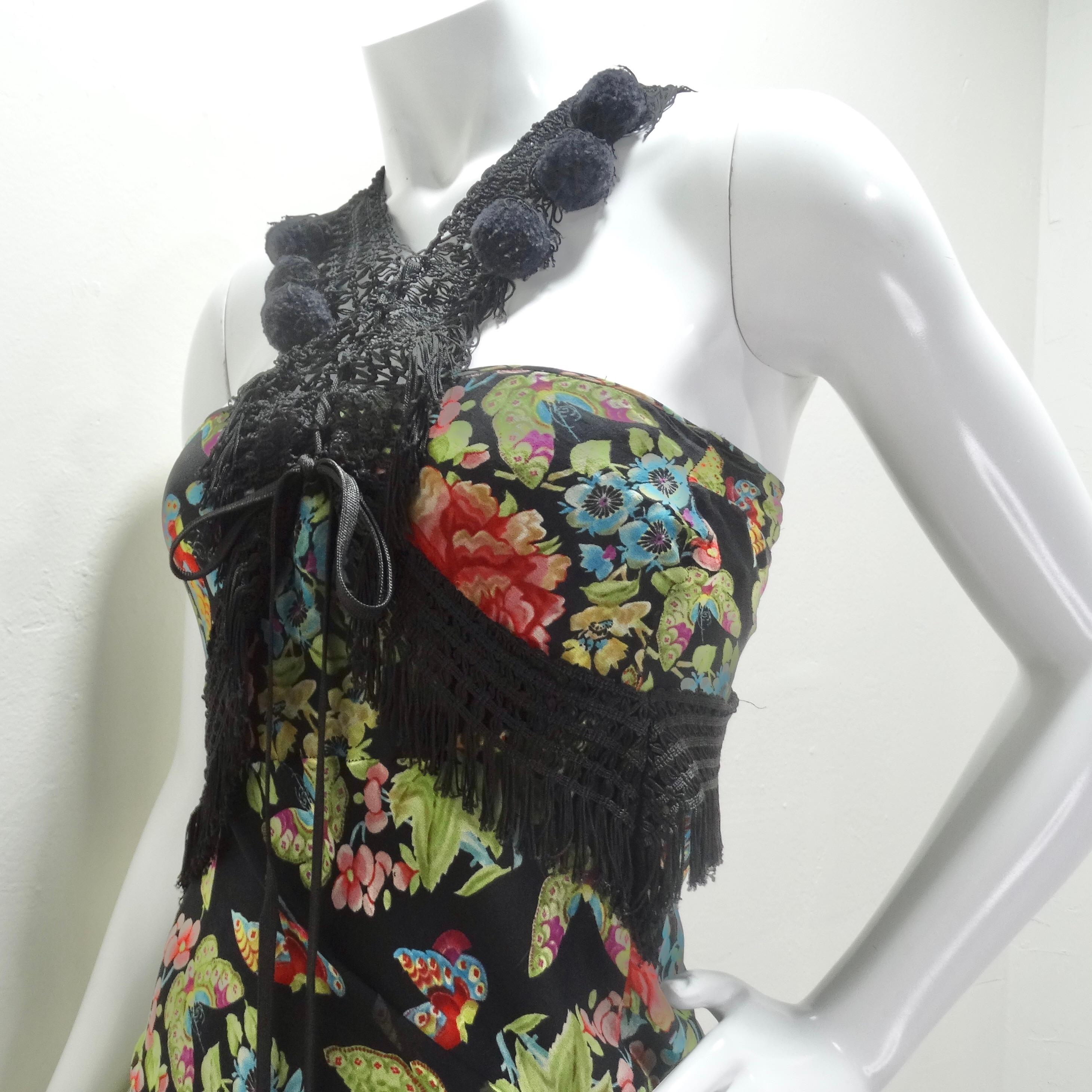 John Galliano F/W 2002 Esquimeau Printed Silk Bias Cut Dress For Sale 11