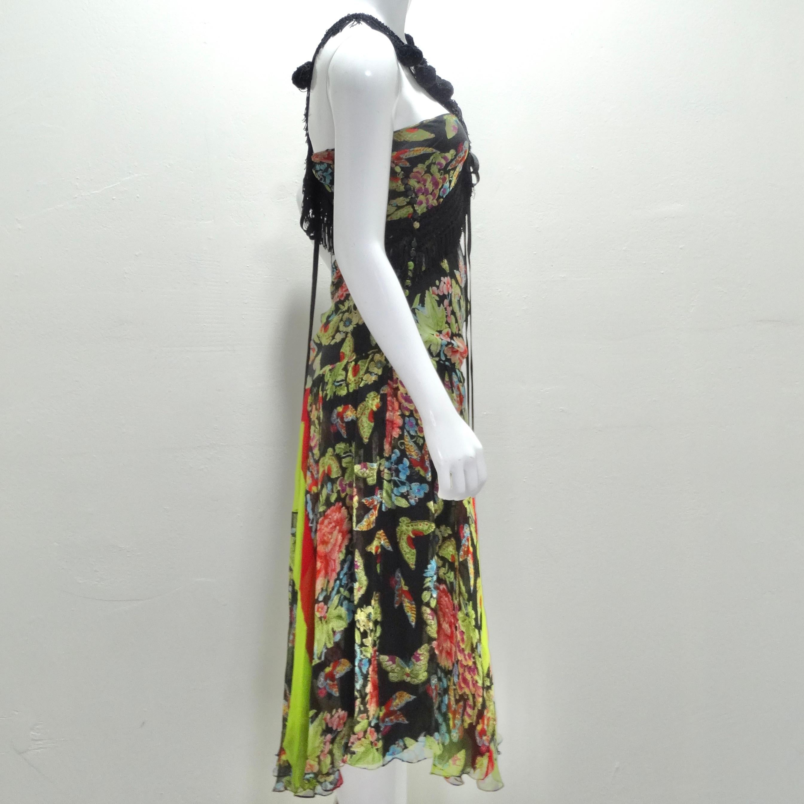 John Galliano F/W 2002 Esquimeau Printed Silk Bias Cut Dress For Sale 4