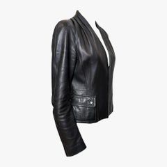 John Galliano F/W 2004 Black Leather Blazer with Crystal Details
