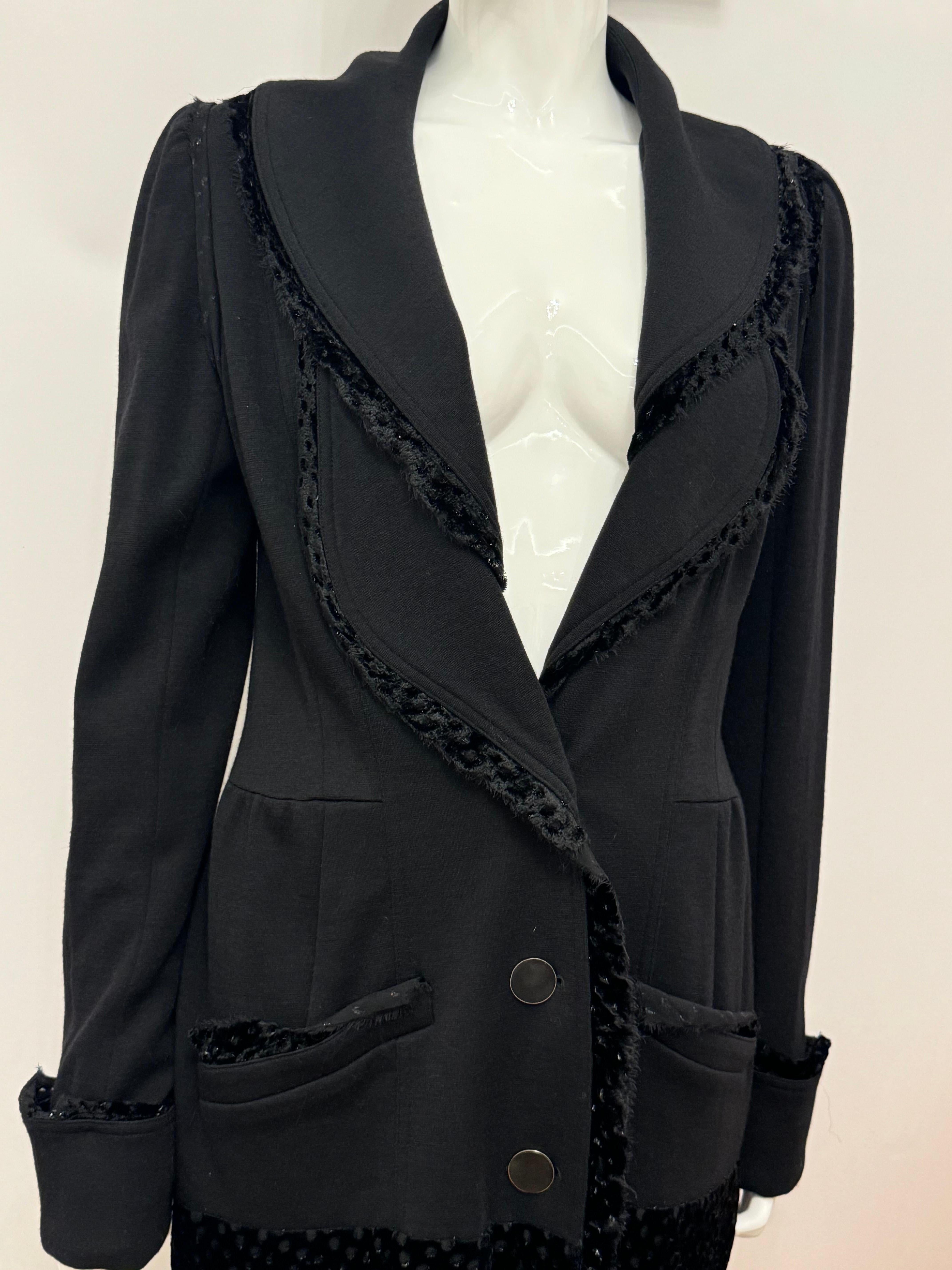 John Galliano F/W 2006 archival amazing black long jacket (veste longue noire) en vente 1