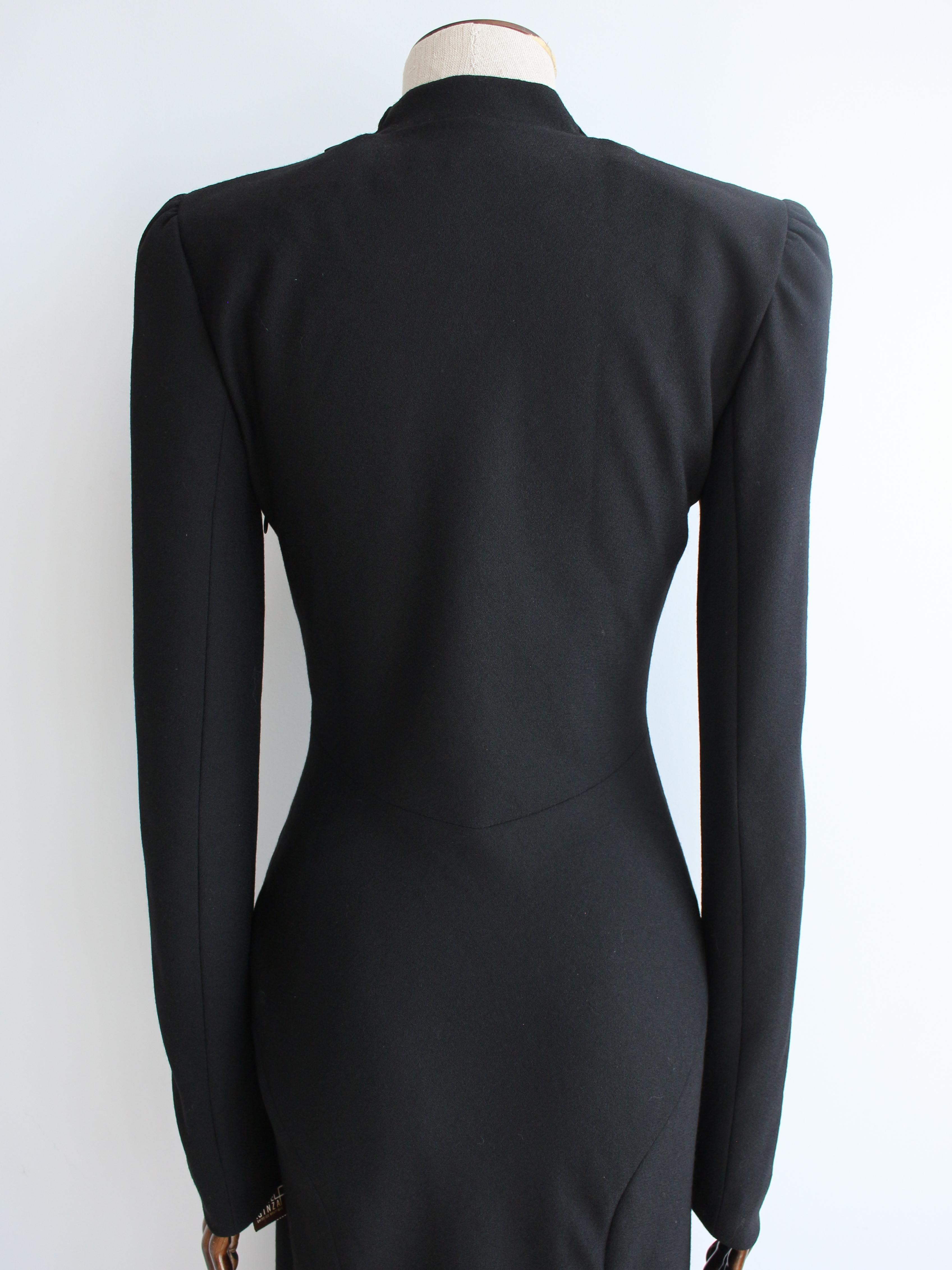 John Galliano F/W96 'Baby Maker' Schwarzes Kleid aus Krepp im Angebot 6