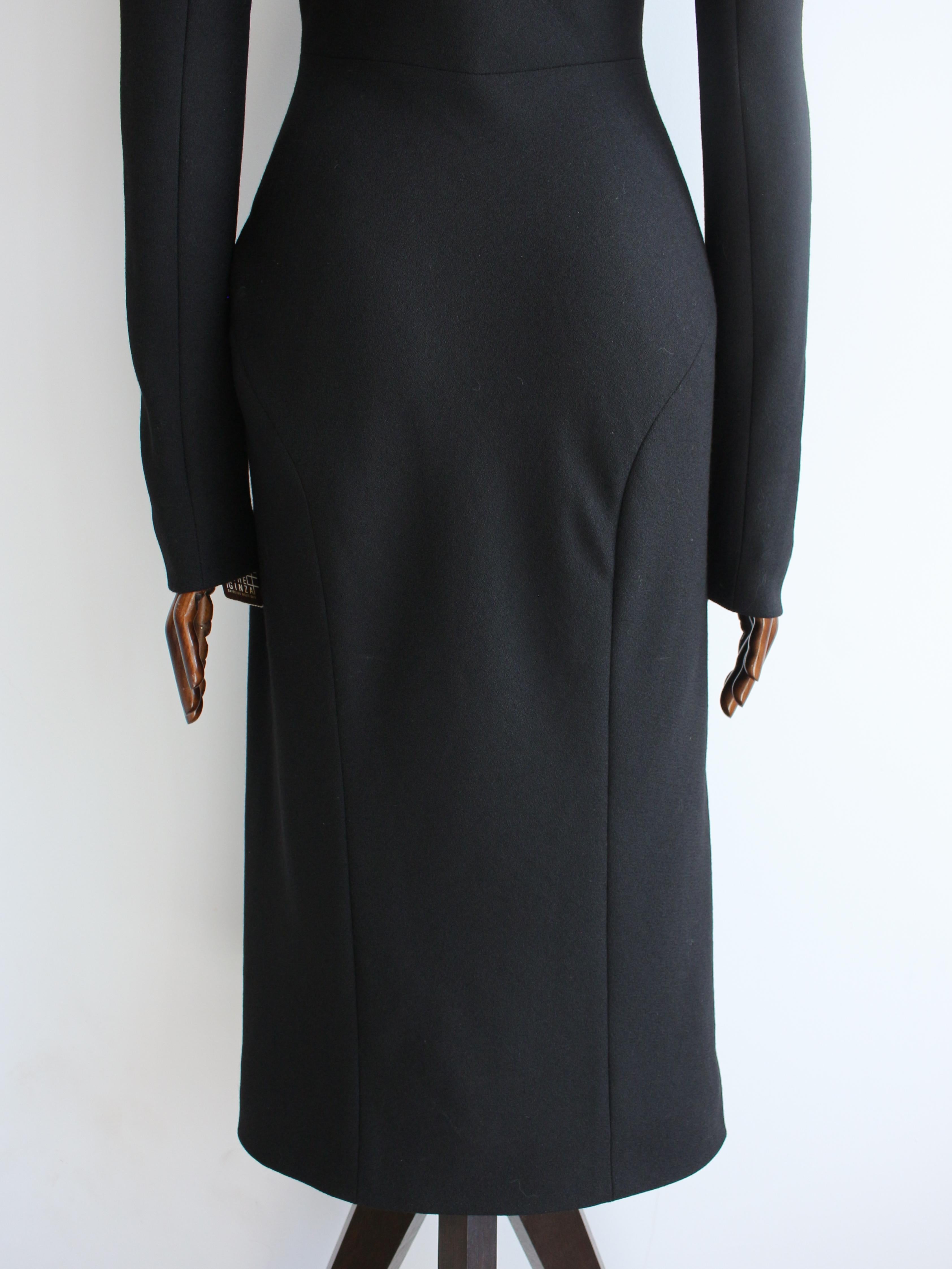 John Galliano F/W96 'Baby Maker' Schwarzes Kleid aus Krepp im Angebot 7