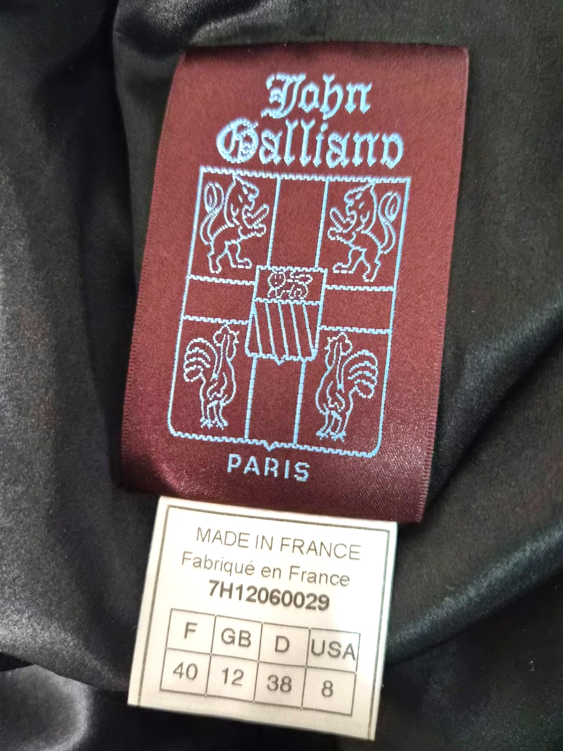 Noir John Galliano Automne 1997 veste en laine sculptée en vente