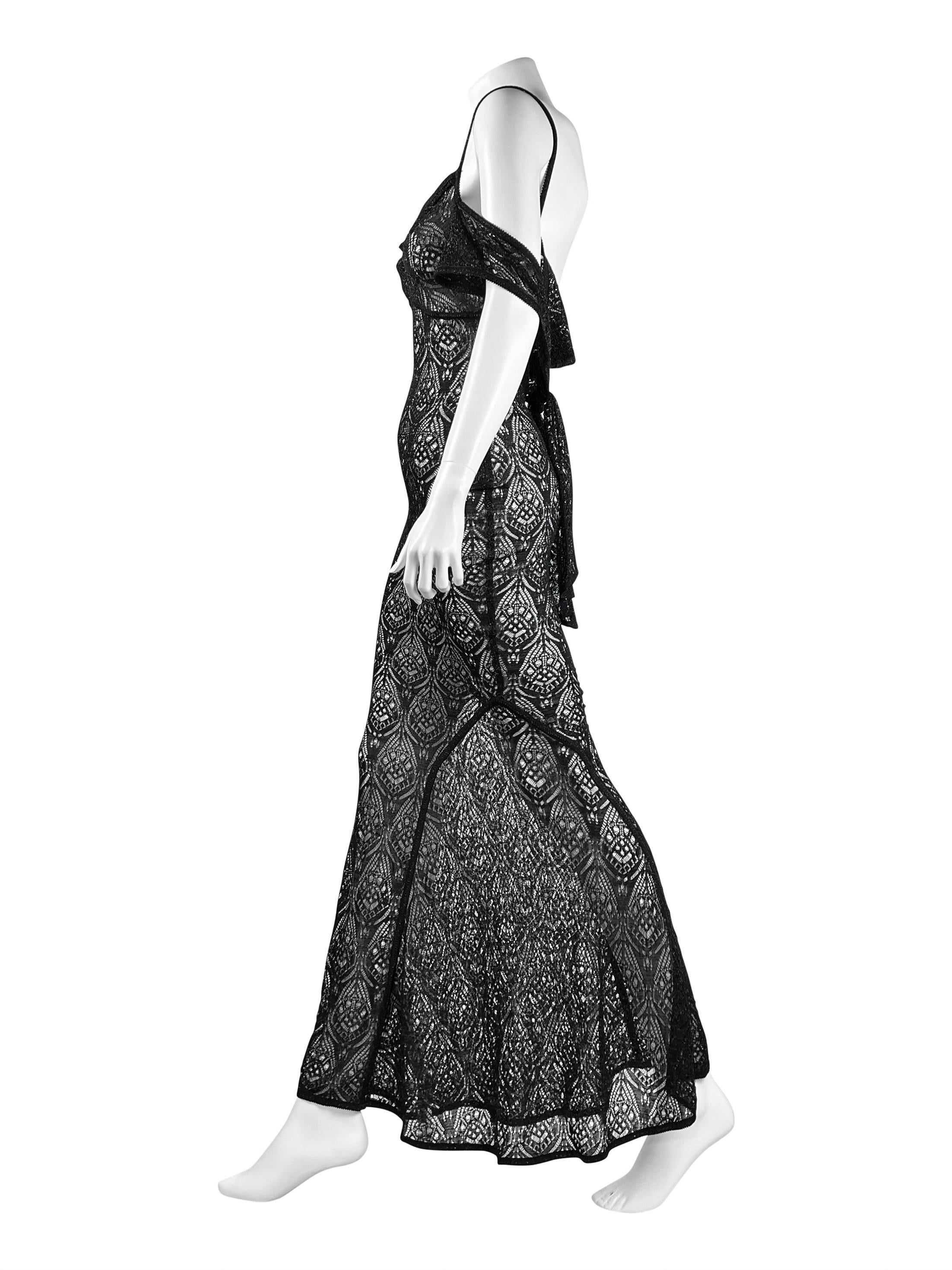 John Galliano Fall 1999 Openwork Gown In Excellent Condition For Sale In Prague, CZ