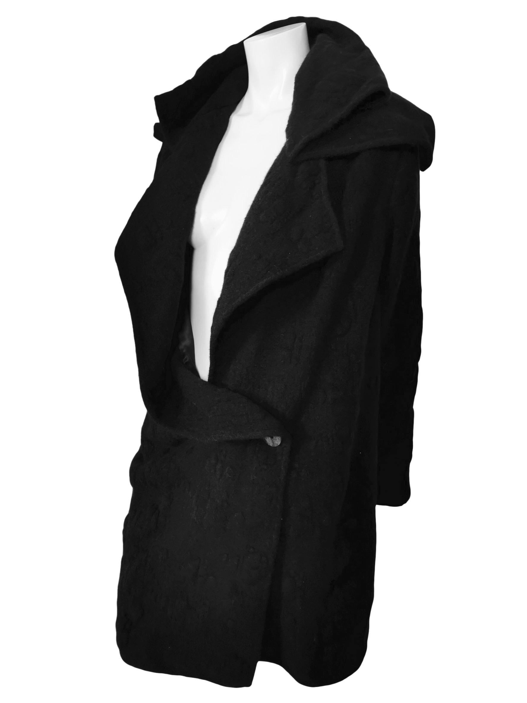 Women's John Galliano Fall/Winter 2000 Oversize Slouchy Textured Wool and Mohair Coat For Sale