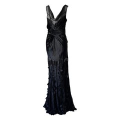 John Galliano Fall Winter 2007 exquisite black silk and velvet gown