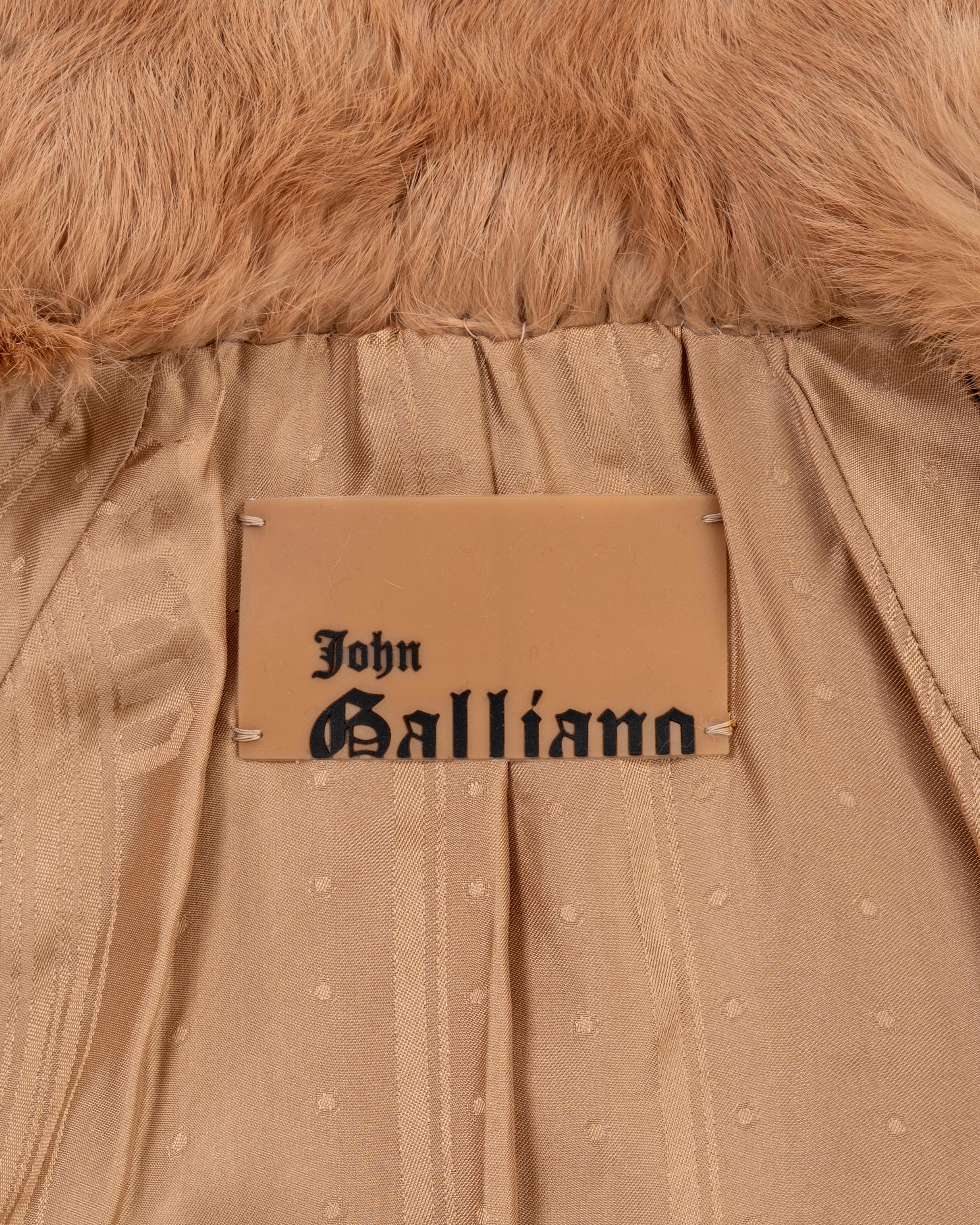 John Galliano fawn rabbit fur trench coat, fw 2003 For Sale 5