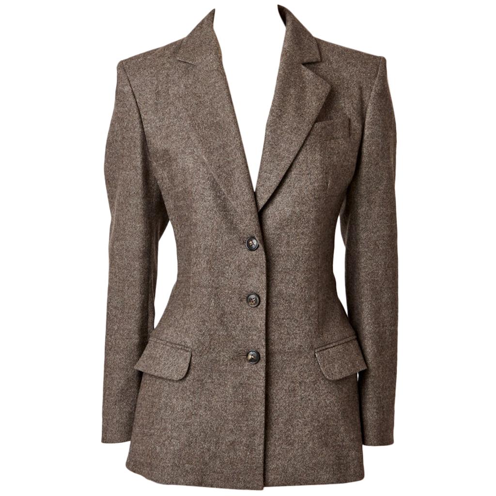 John Galliano Fitted Blazer with Back Bustle Detail
