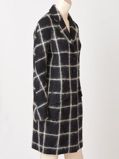 John Galliano Fitted Grid Pattern Wool Coat