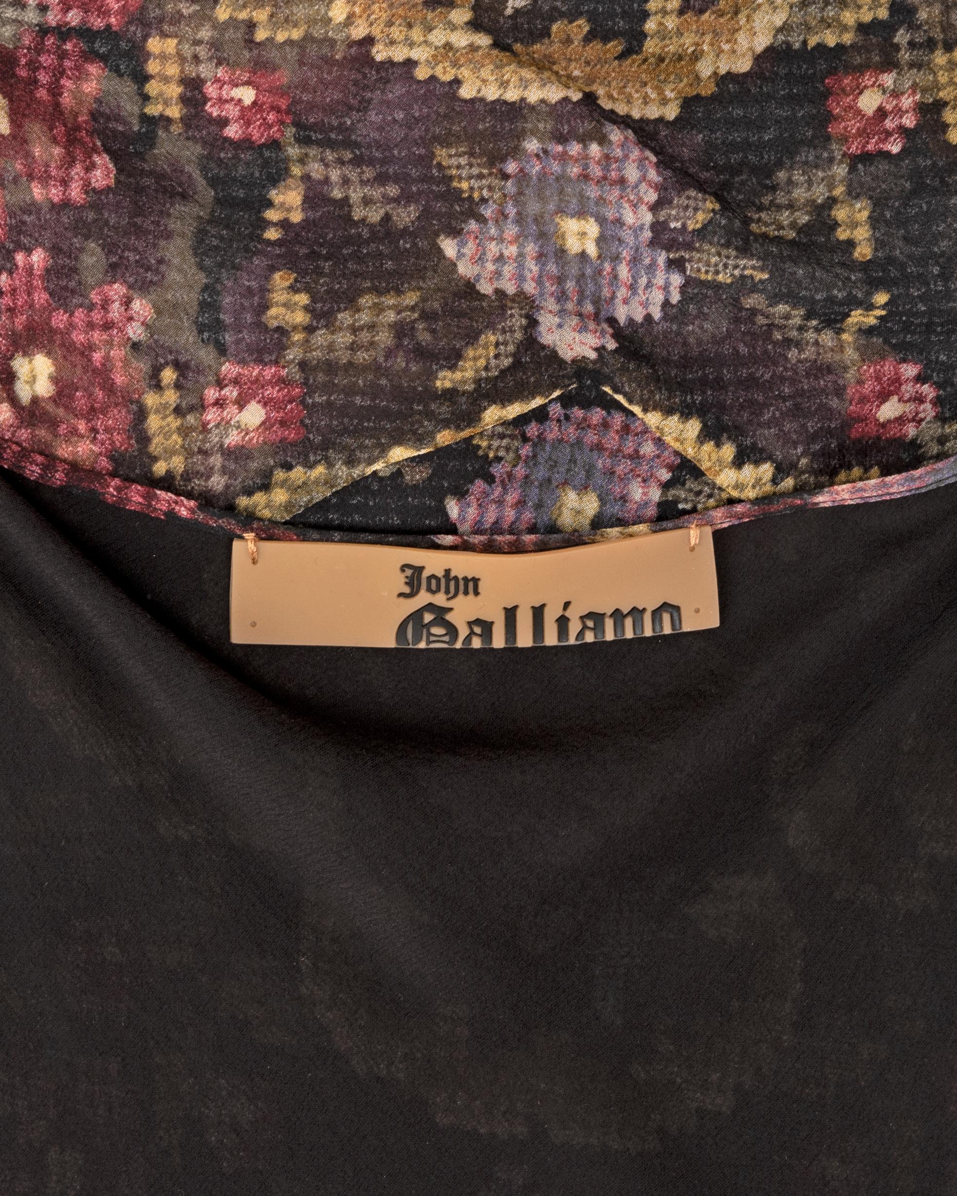 John Galliano floral print bias-cut silk chiffon dress, fw 2004 For Sale 5