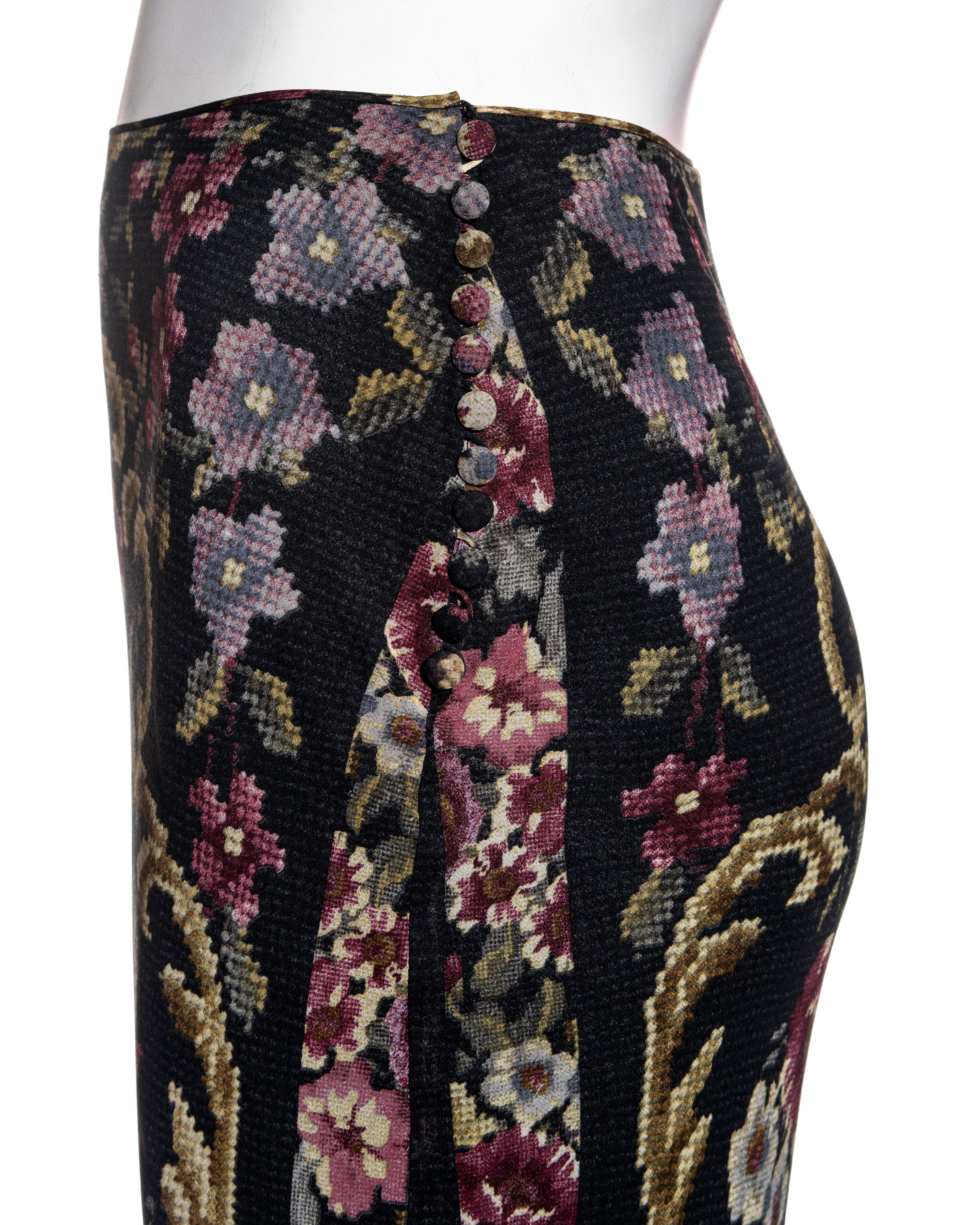 John Galliano floral silk chiffon bias-cut handkerchief hem skirt, fw 2004 2