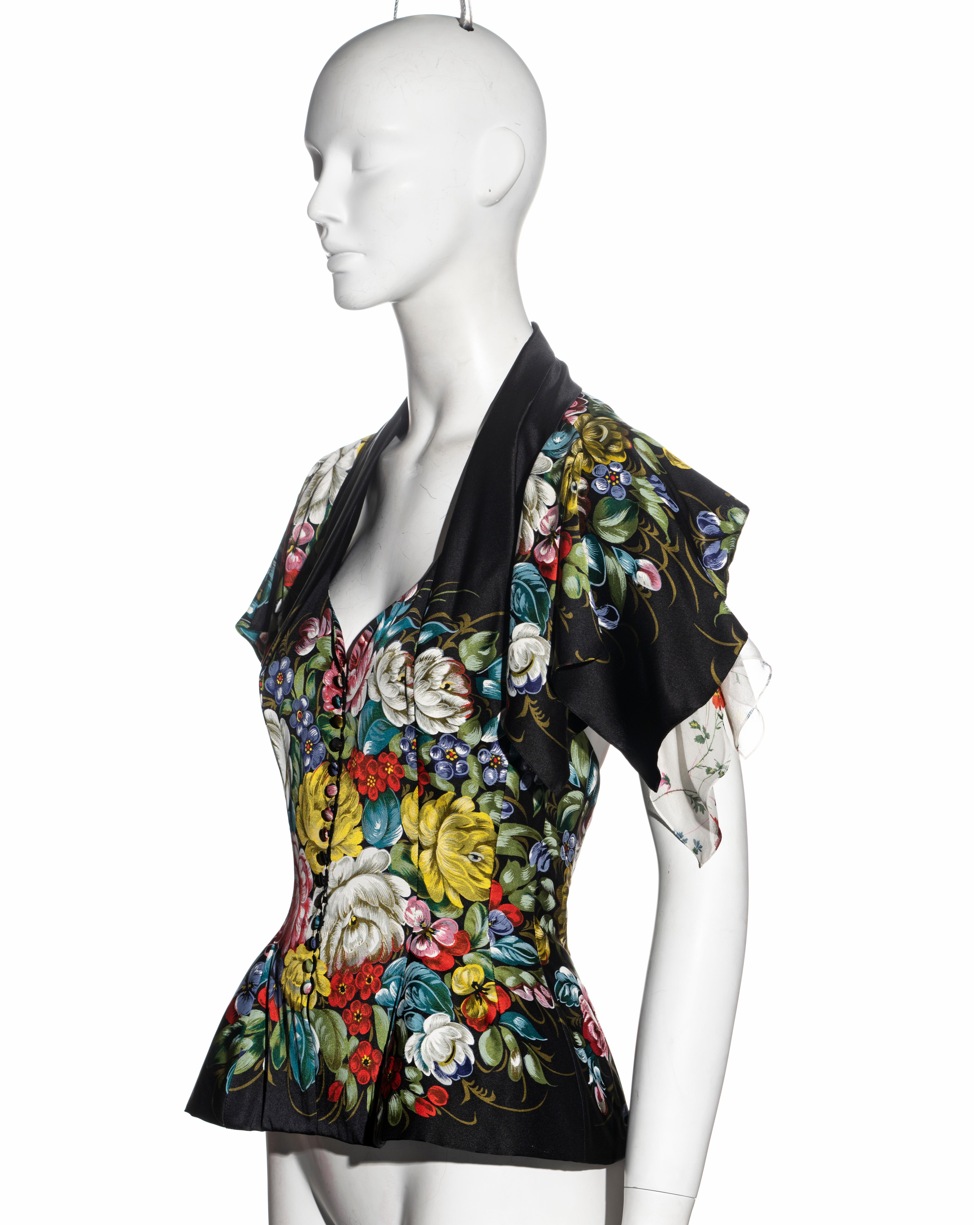 Women's John Galliano floral silk halterneck sleeveless jacket, ss 1997