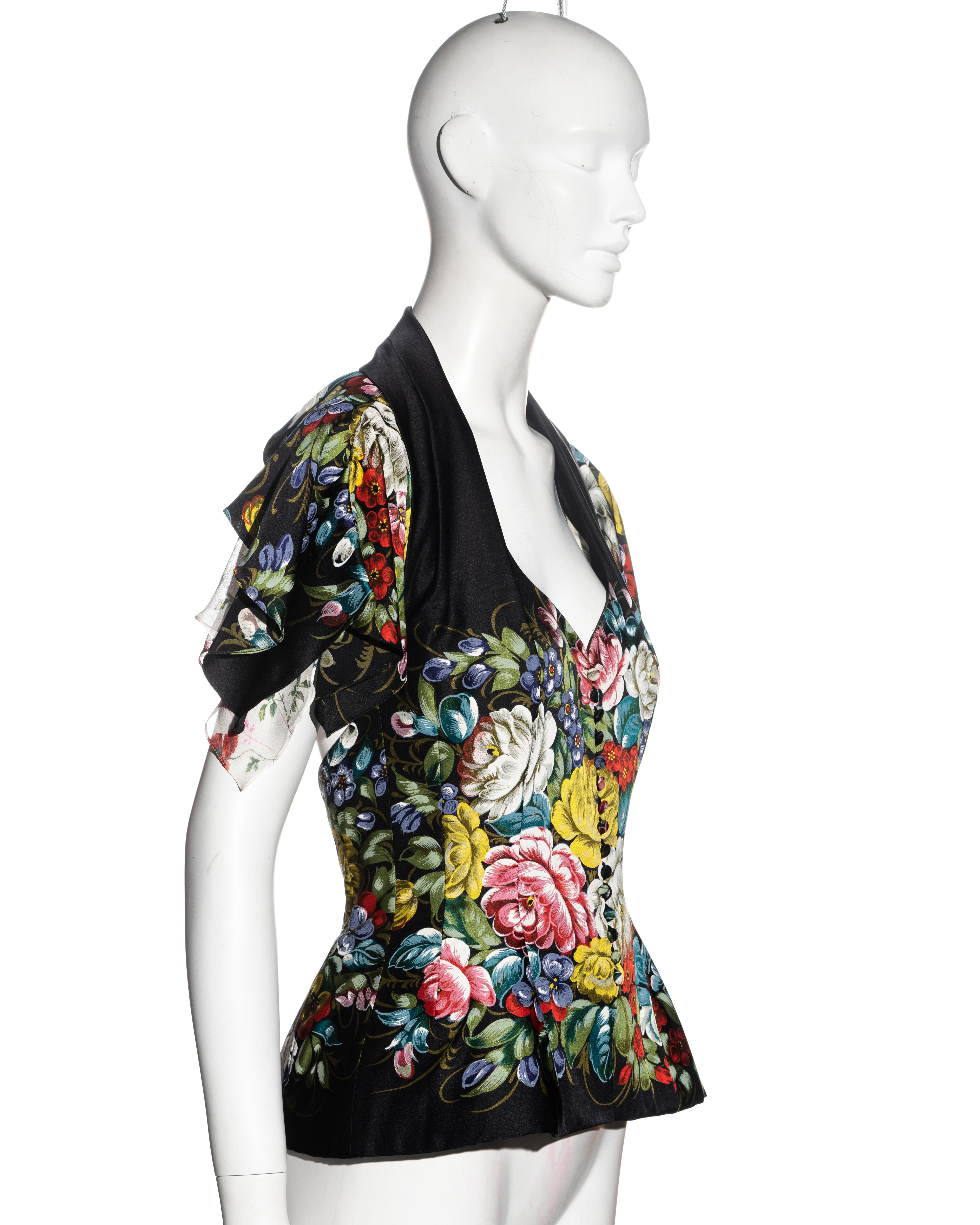 John Galliano floral silk halterneck sleeveless jacket, ss 1997 2