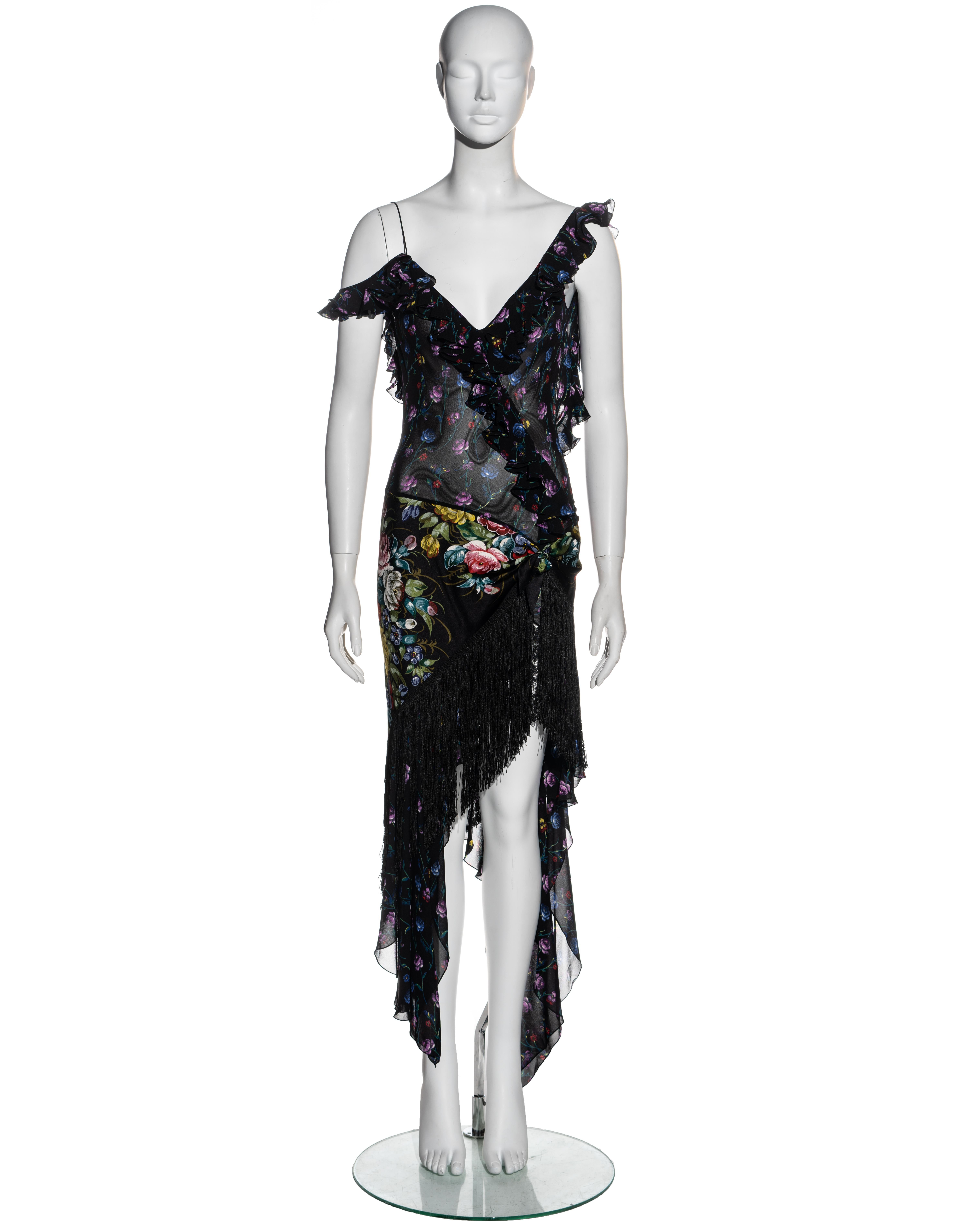 1998 galliano silk floral dress
