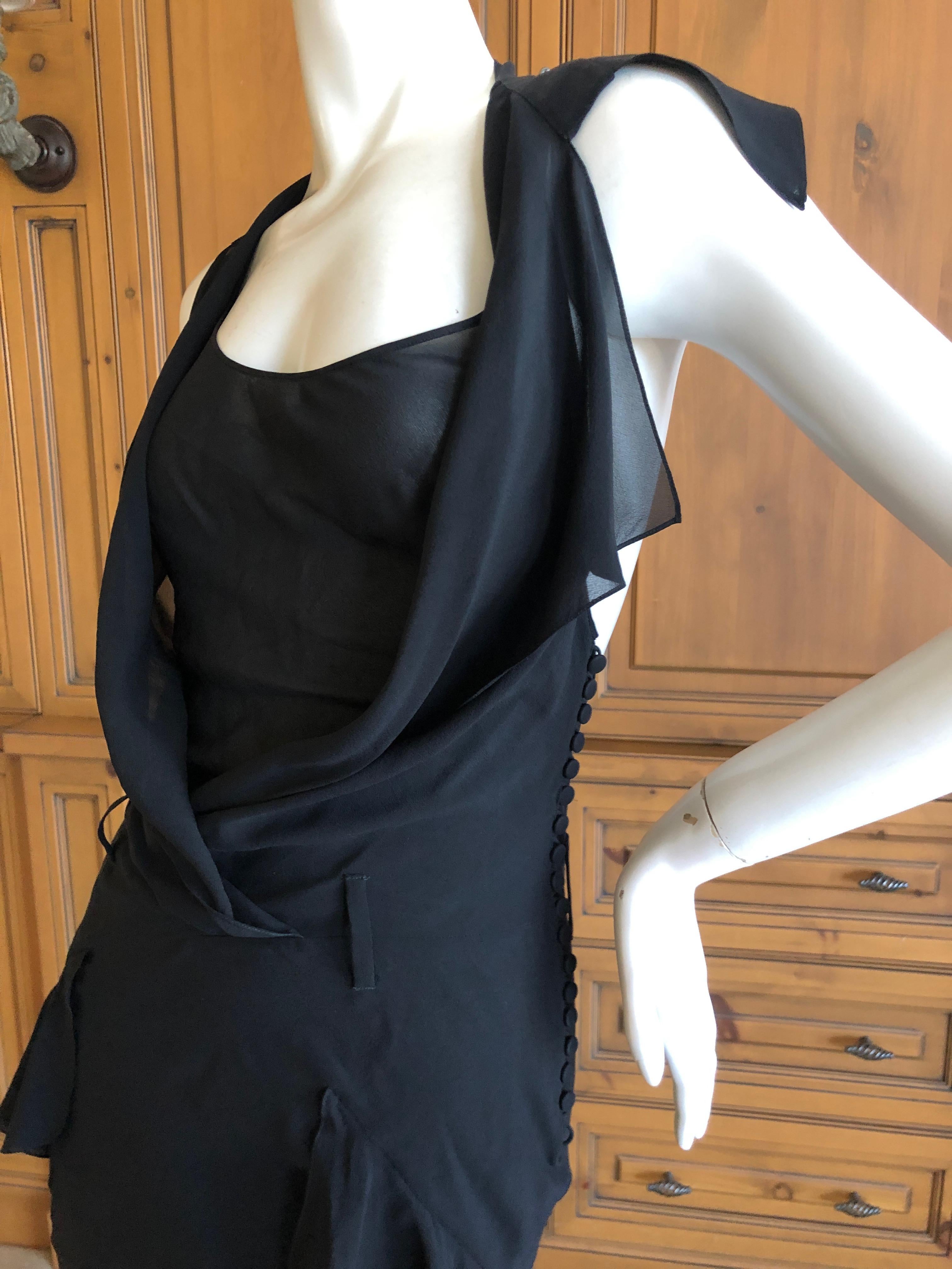 Women's John Galliano for 10 Corso Como 1990's Black Silk Dishabille Backless Slip Dress For Sale