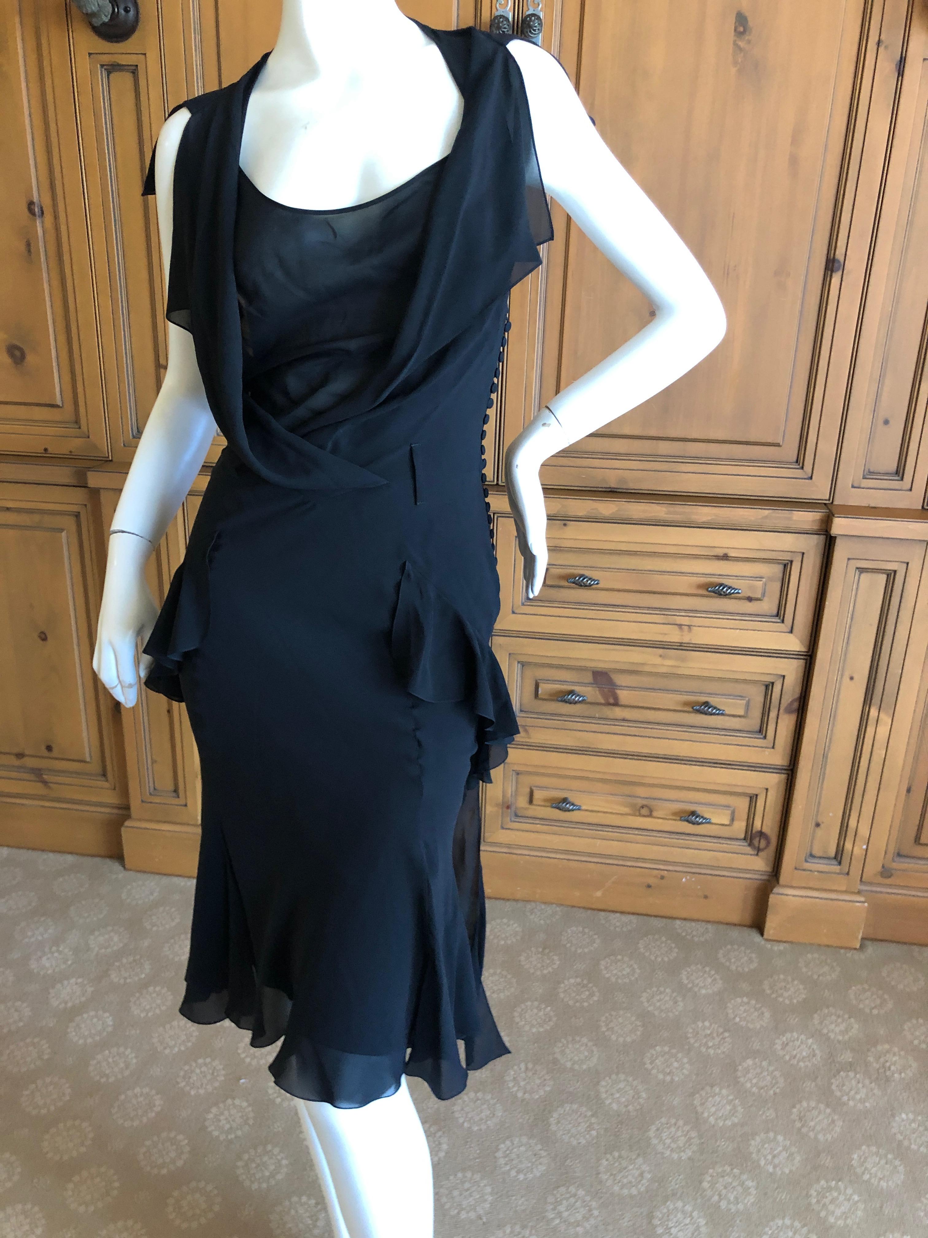 John Galliano for 10 Corso Como 1990's Black Silk Dishabille Backless Slip Dress For Sale 1