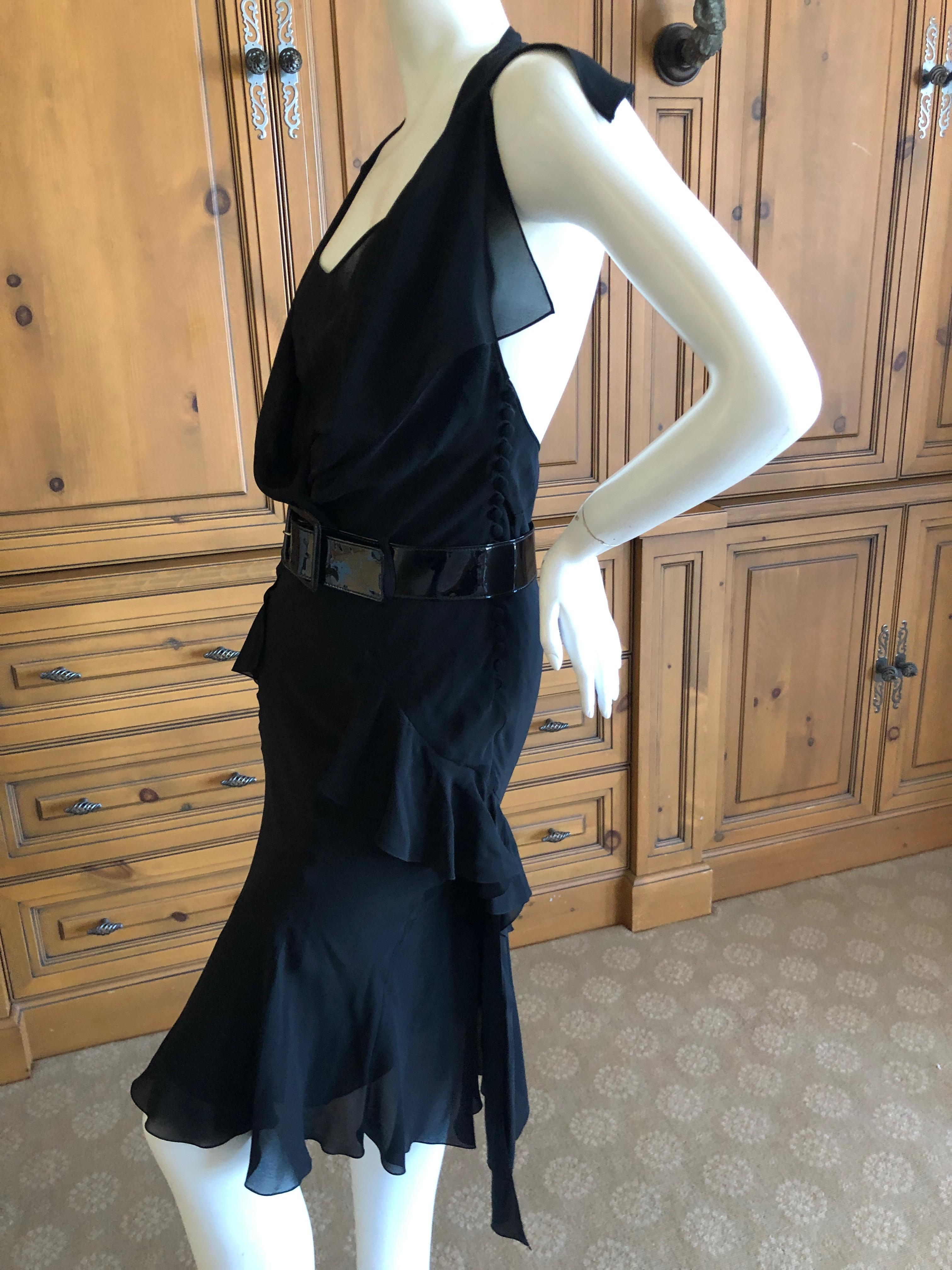 John Galliano for 10 Corso Como 1990's Black Silk Dishabille Backless Slip Dress For Sale 5