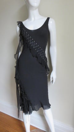 John Galliano for Christian Dior Lace up Silk Dress