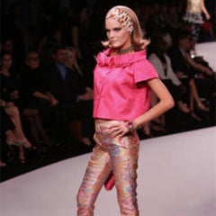 John Galliano for Christian Dior Inspiración años 60 Chaqueta rosa 2008 Vintage Top