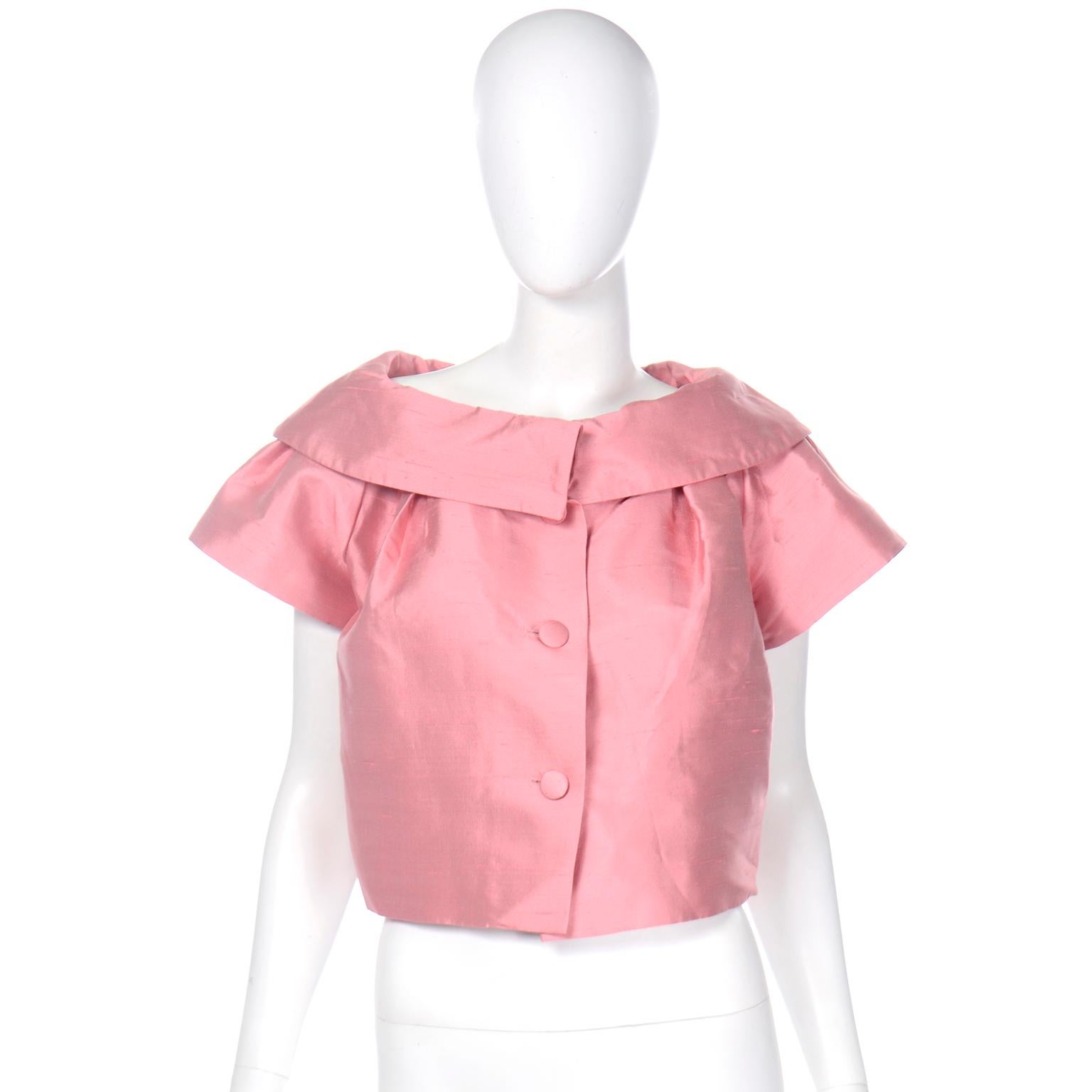 John Galliano for Christian Dior 1960s Inspired Pink 2008 Vintage Jacket Top In Excellent Condition In Portland, OR