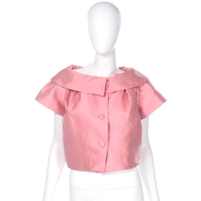John Galliano for Christian Dior 1960s Inspired Pink 2008 Vintage Jacket Top In Excellent Condition For Sale In Portland, OR