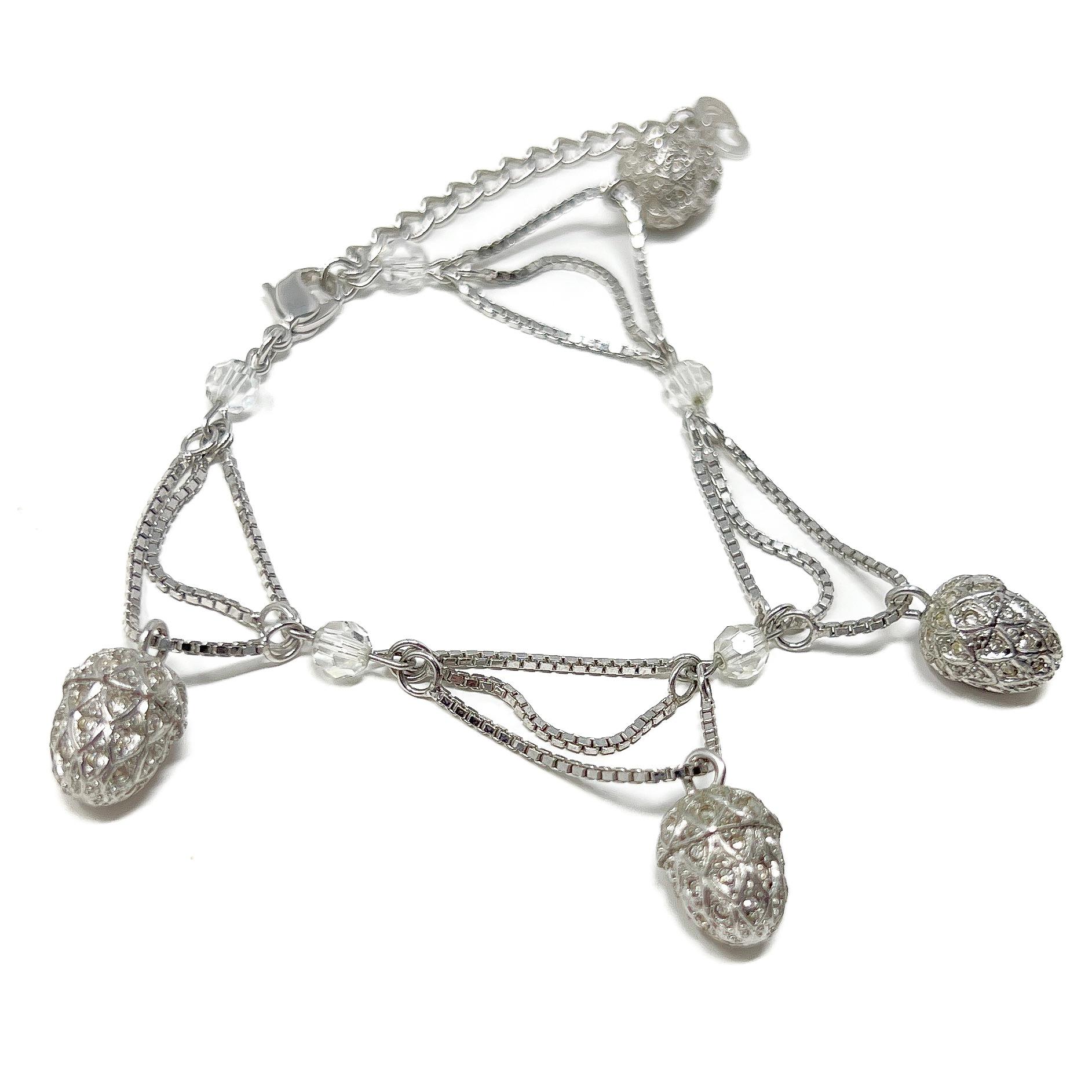 John Galliano für Christian Dior 1990er Jahre Vintage-Armband mit Strass und Eichelanhängern Damen im Angebot