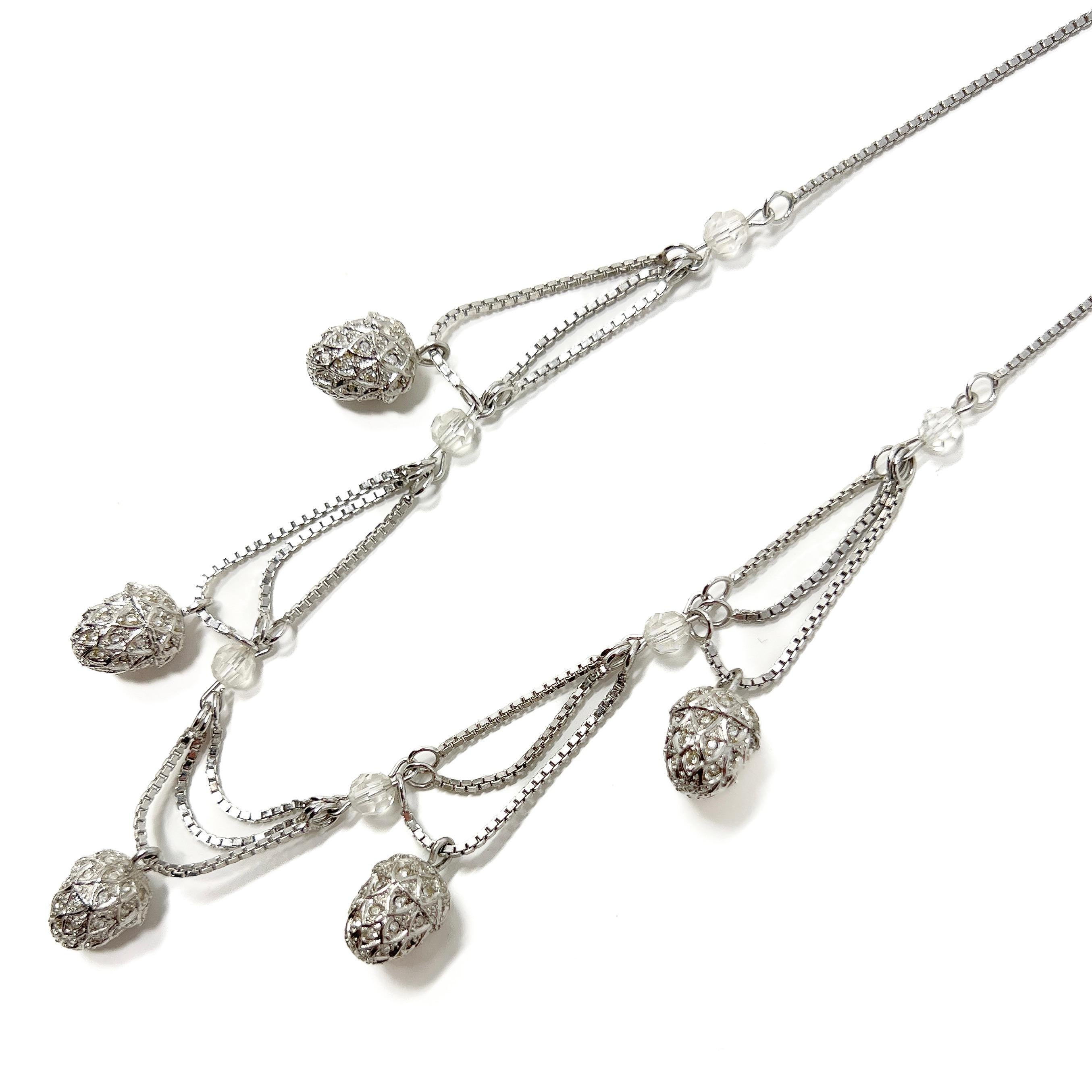 John Galliano für Christian Dior 1990er Jahre Vintage-Halskette mit Strass und Eichelanhängern im Angebot 3