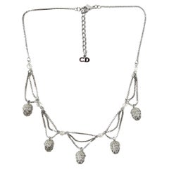 John Galliano for Christian Dior 1990s Rhinestone Acorn Charms Vintage Necklace