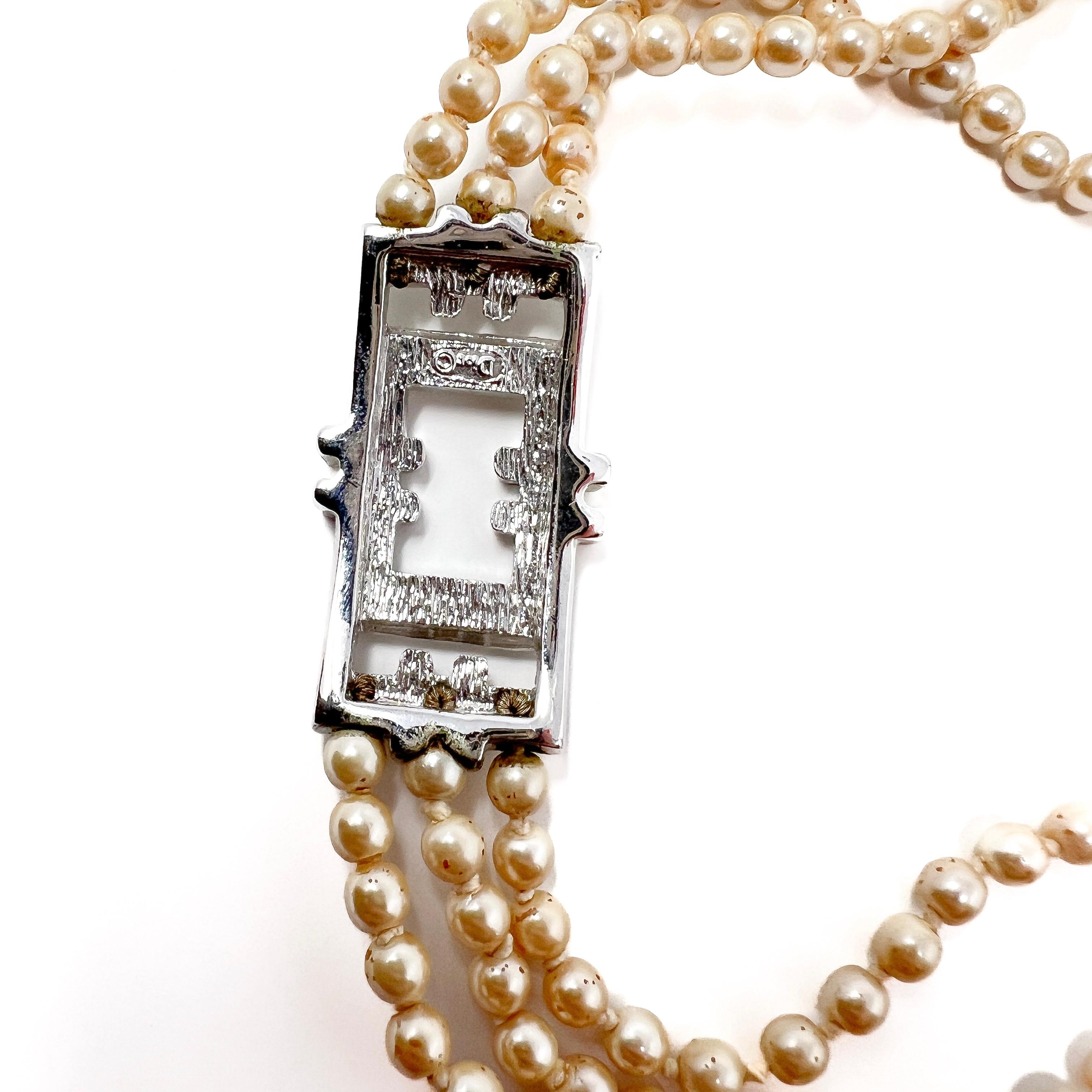 John Galliano for Christian Dior 1990s Vintage Faux Pearl Art Deco Style Choker For Sale 7