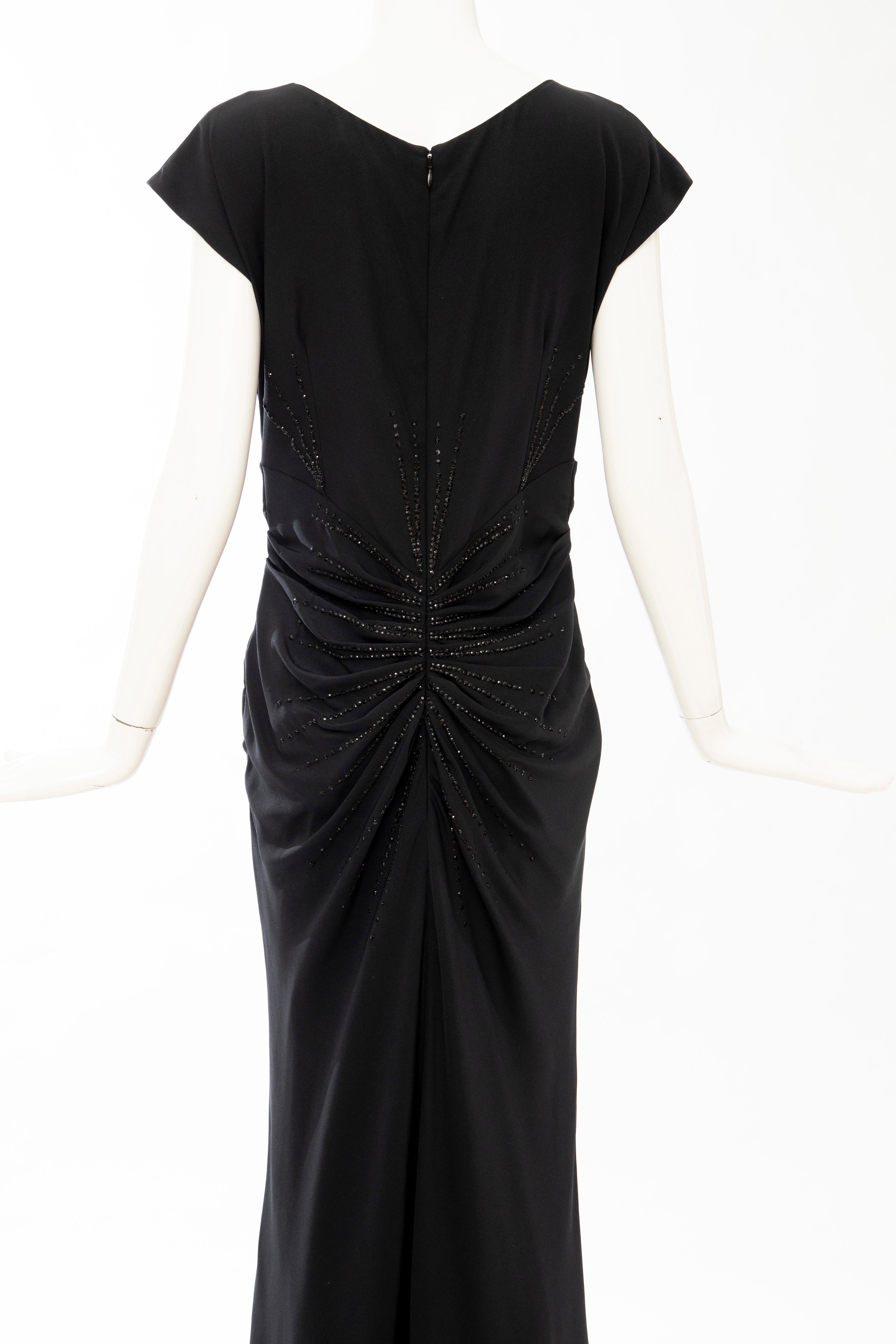 John Galliano for Christian Dior Black Embroidered Evening Dress, Spring 2008 6