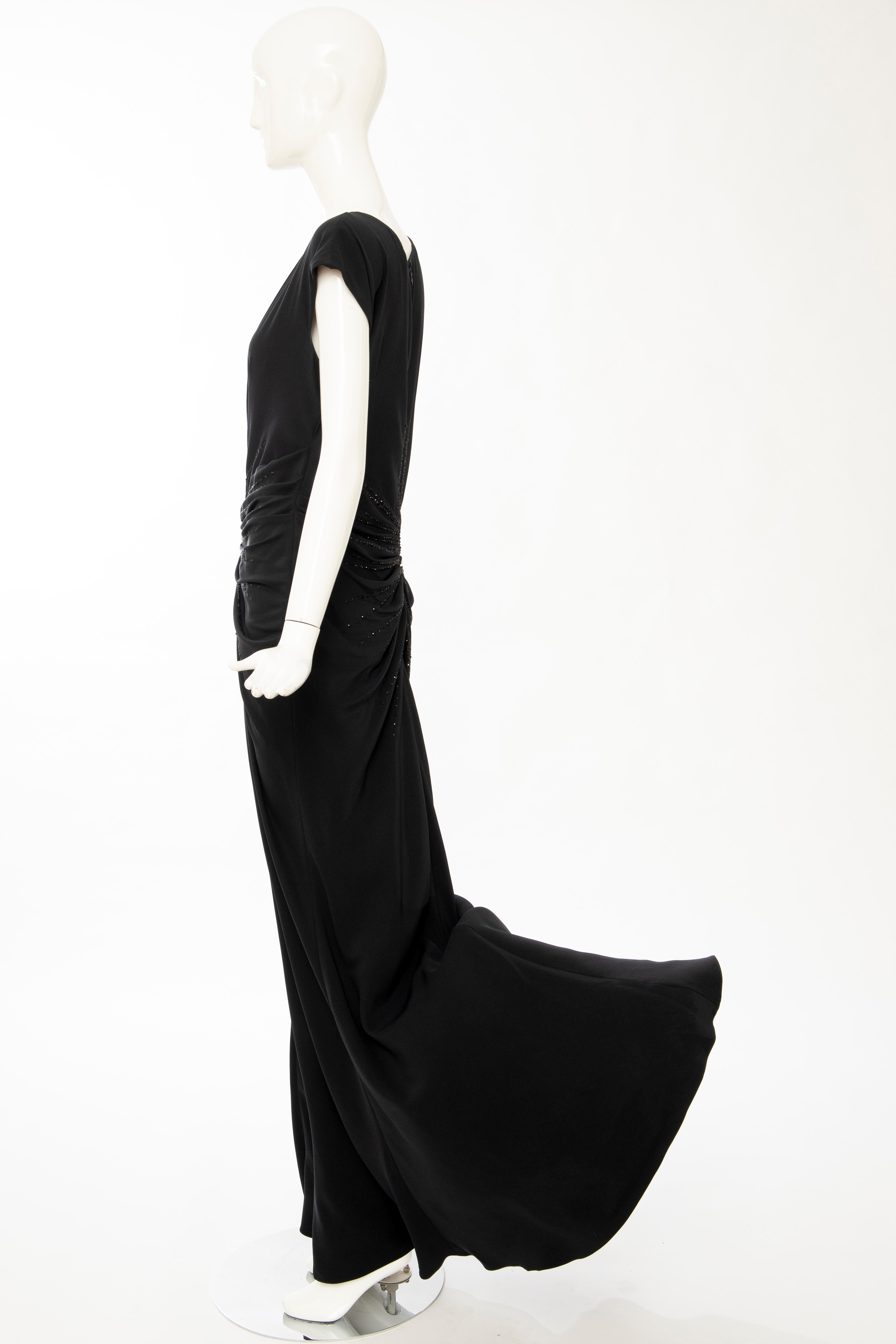 John Galliano for Christian Dior Black Embroidered Evening Dress, Spring 2008 8