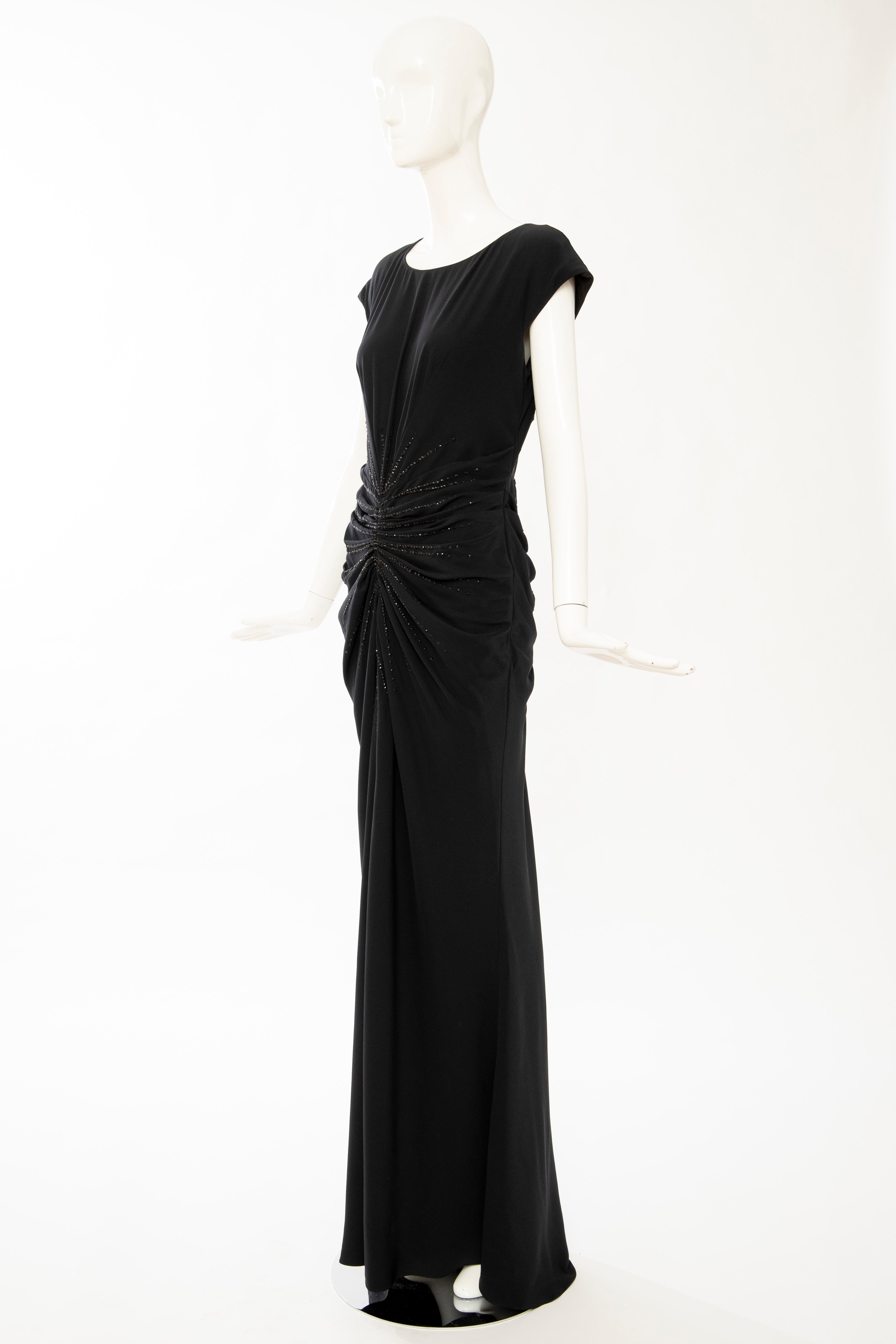 John Galliano for Christian Dior Black Embroidered Evening Dress, Spring 2008 10