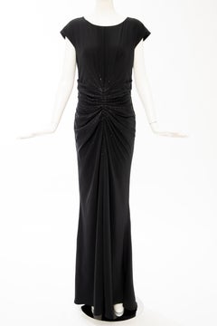 John Galliano for Christian Dior Black Embroidered Evening Dress, Spring 2008