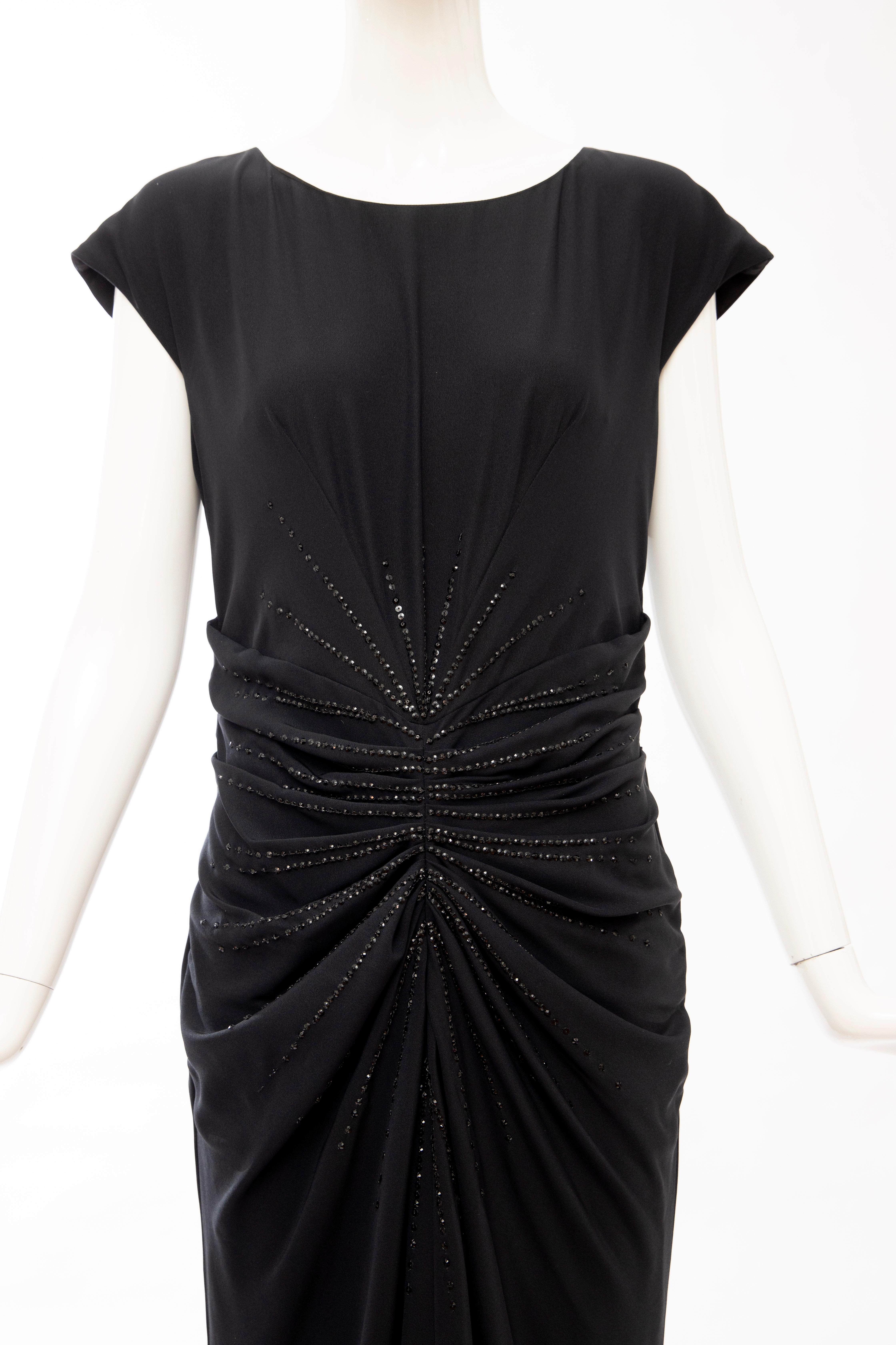 John Galliano for Christian Dior Black Embroidered Evening Dress, Spring 2008 In Excellent Condition In Cincinnati, OH