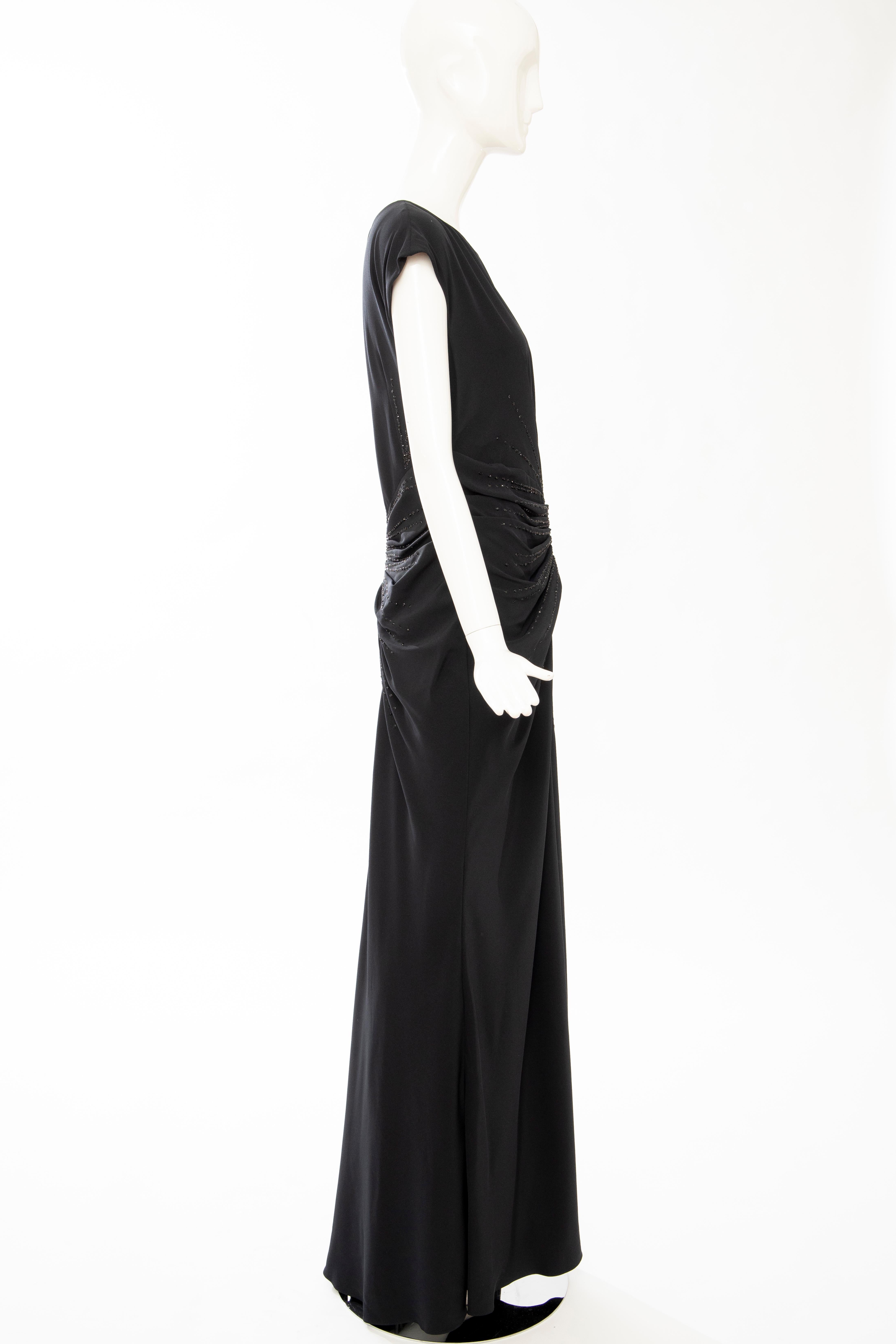John Galliano for Christian Dior Black Embroidered Evening Dress, Spring 2008 1