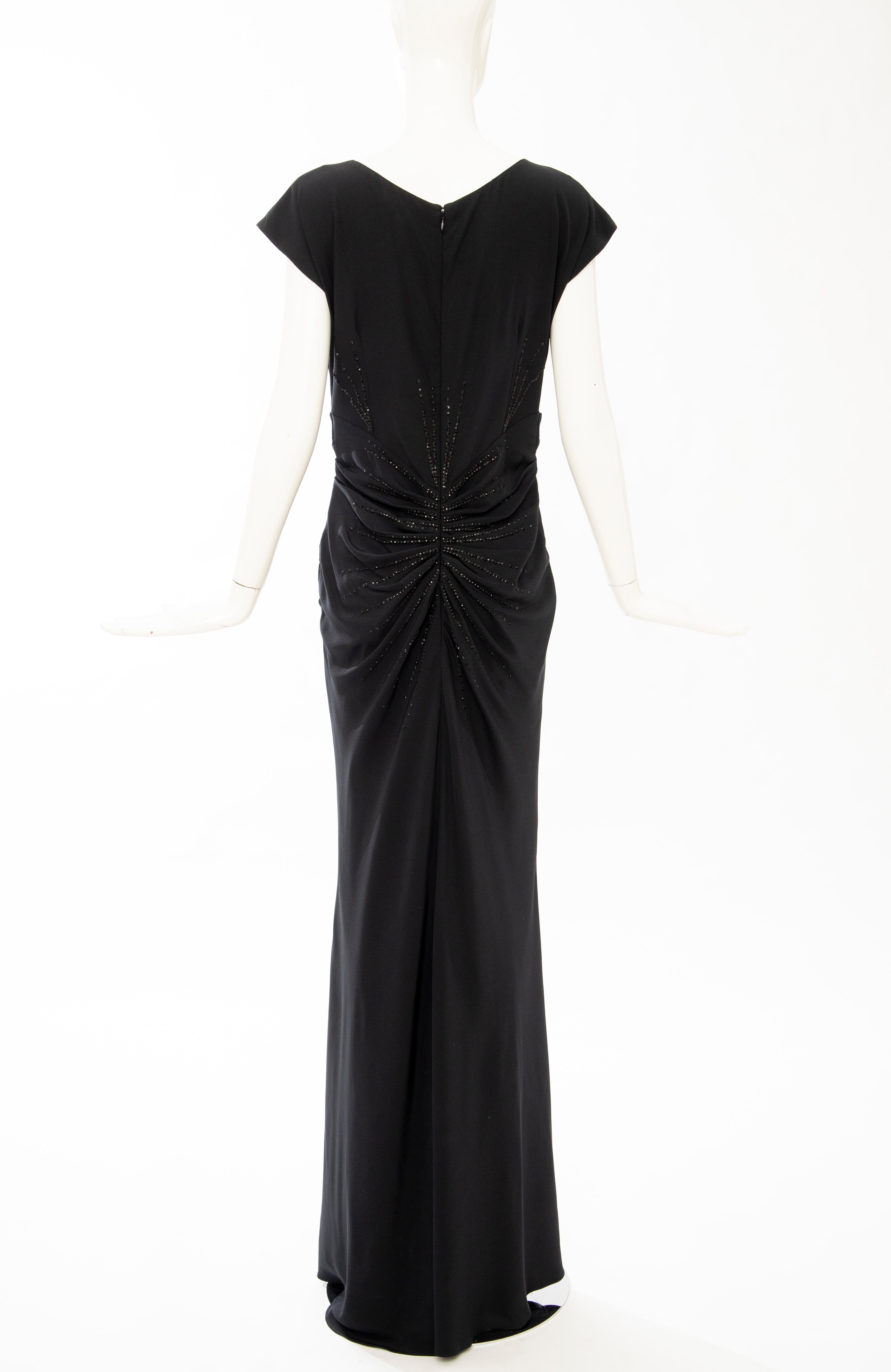 John Galliano for Christian Dior Black Embroidered Evening Dress, Spring 2008 4