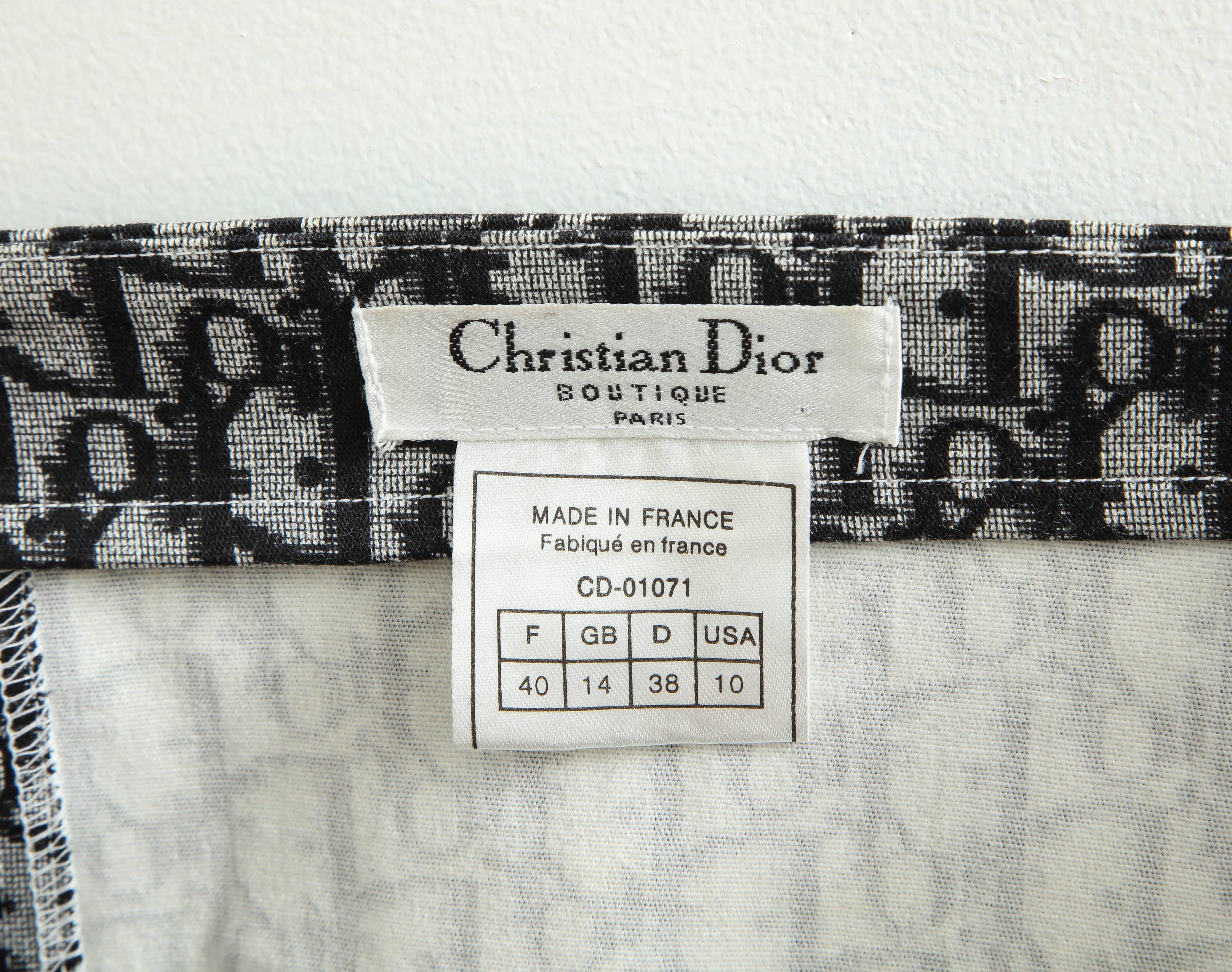 John Galliano for Christian Dior Black Trotter logo Skirt  For Sale 2