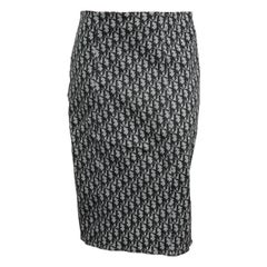 John Galliano for Christian Dior Black Trotter logo Skirt 