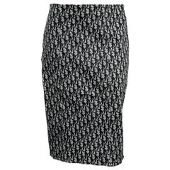 John Galliano for Christian Dior Black Trotter logo Skirt