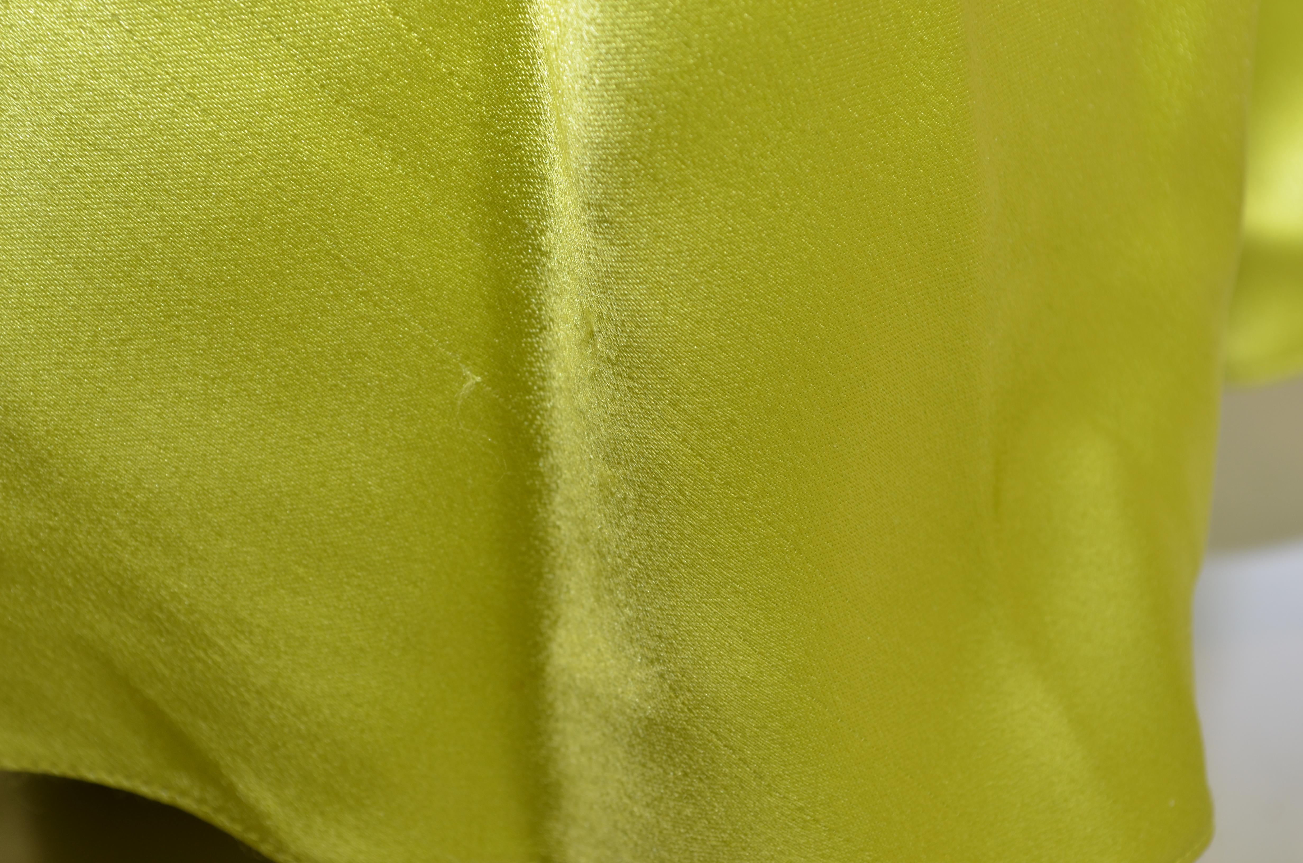 John Galliano for Christian Dior Chartreuse Silk Gown 5