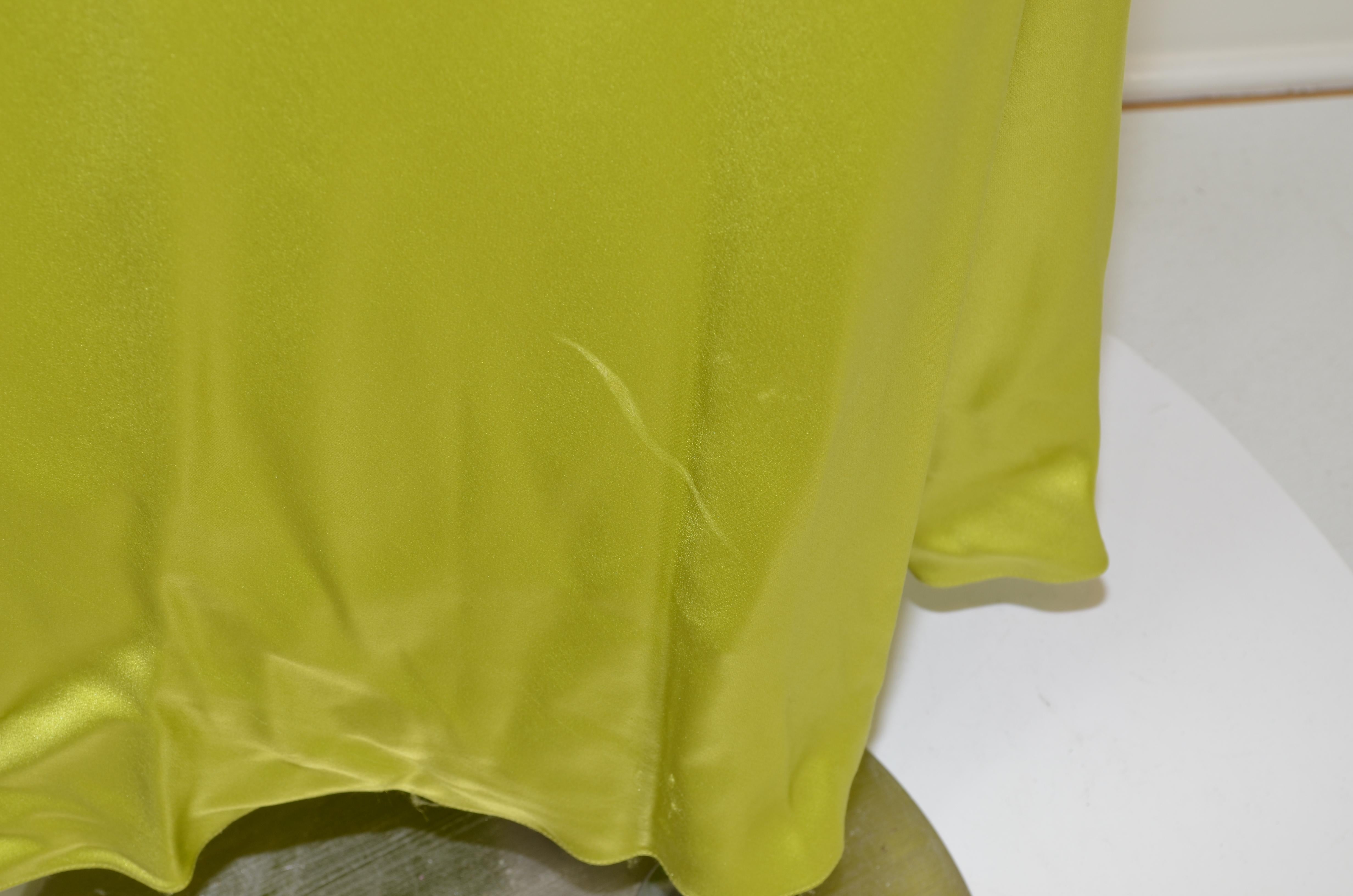 John Galliano for Christian Dior Chartreuse Silk Gown 5