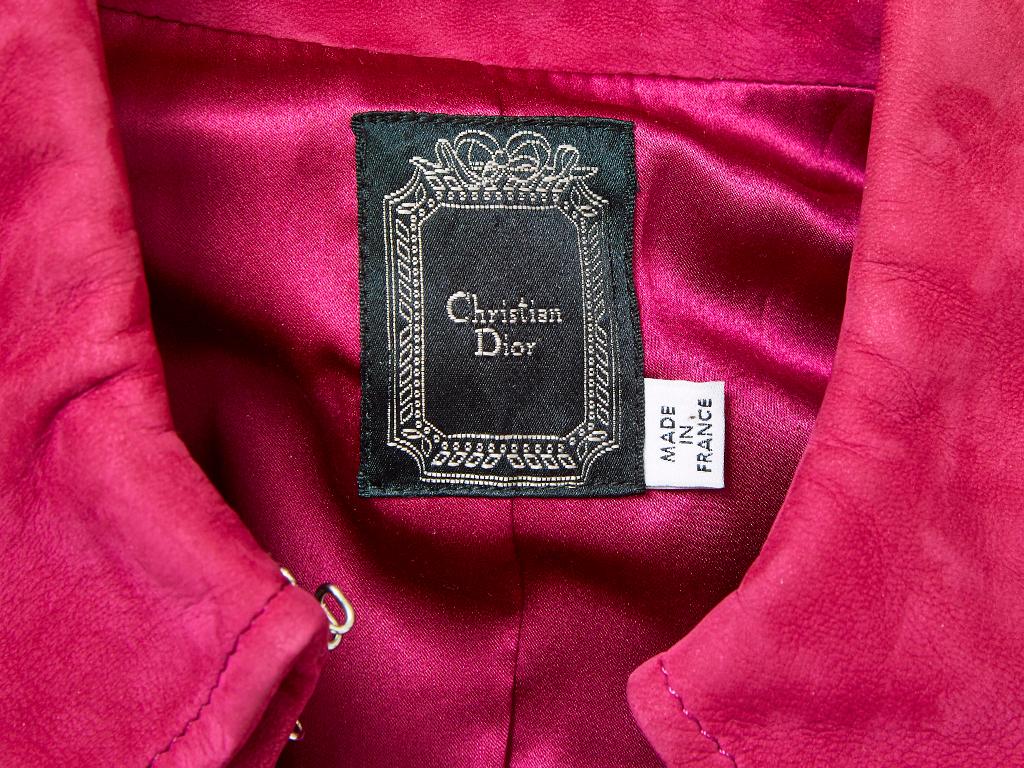 John Galliano for Christian Dior Fuchsia Double Breasted Suede Coat 2