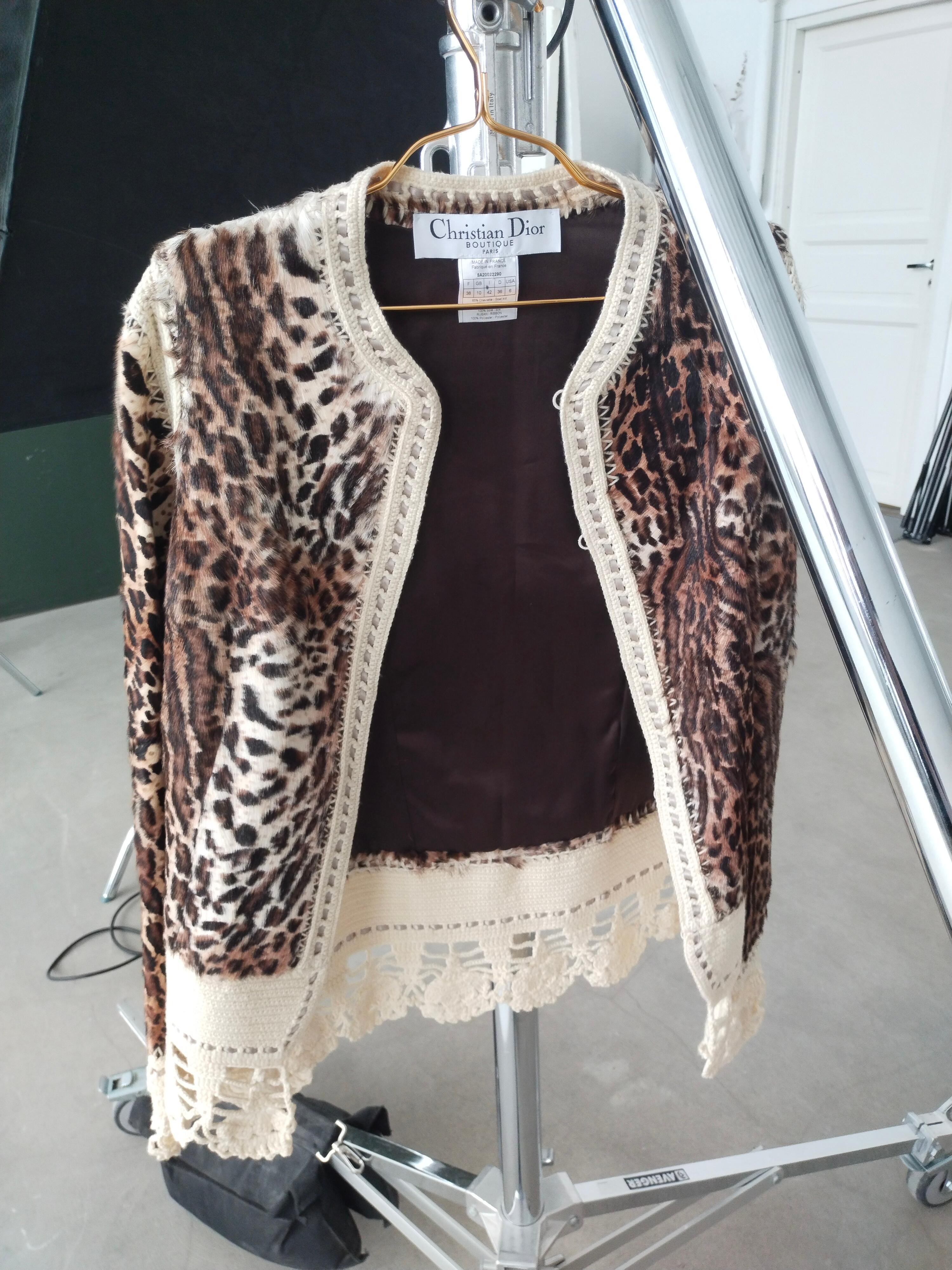 John Galliano for Christian Dior jacket 2005 IT 42 FR 38 Mizza Bricard leopard  For Sale 6