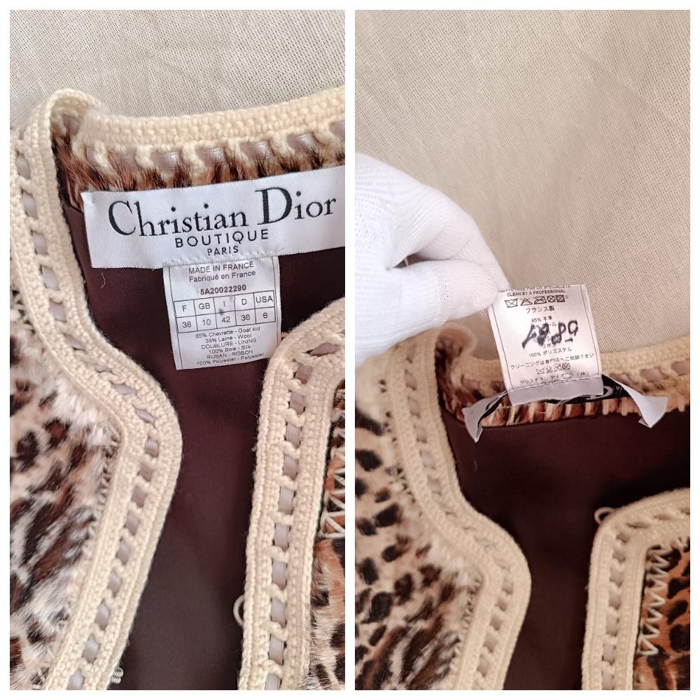 John Galliano for Christian Dior jacket 2005 IT 42 FR 38 Mizza Bricard leopard  For Sale 15