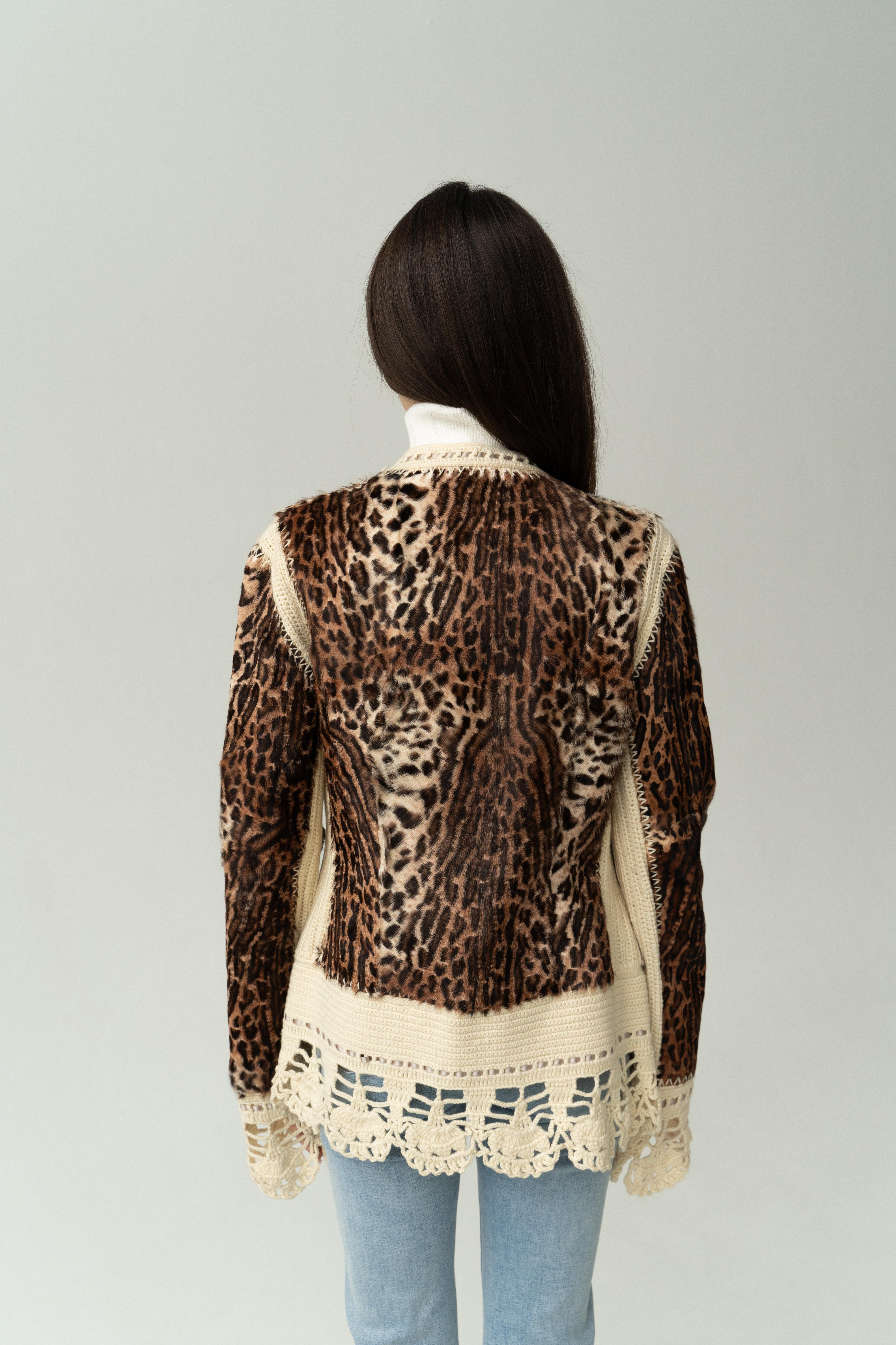 John Galliano for Christian Dior jacket 2005 IT 42 FR 38 Mizza Bricard leopard  For Sale 1