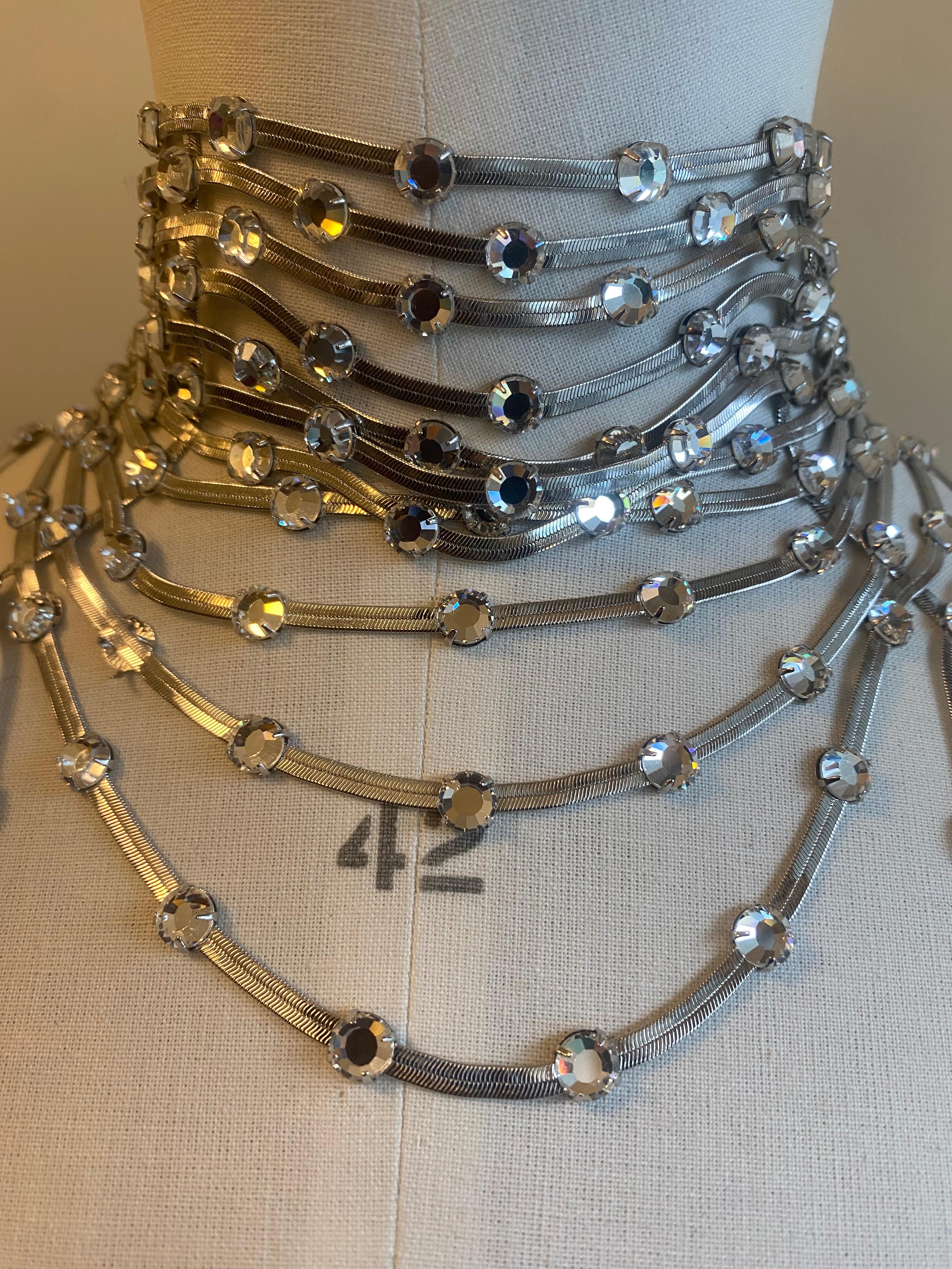John Galliano for Christian Dior Layered Diamanté Masai Style Necklace 2